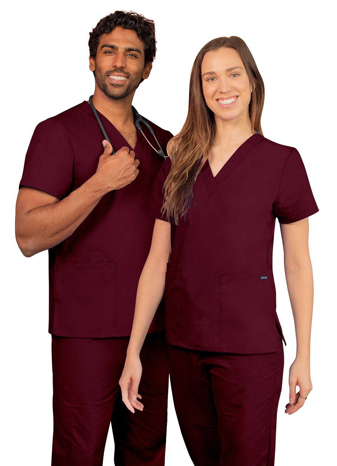 Adar Universal Unisex V-Neck 2 Pocket Scrub Top