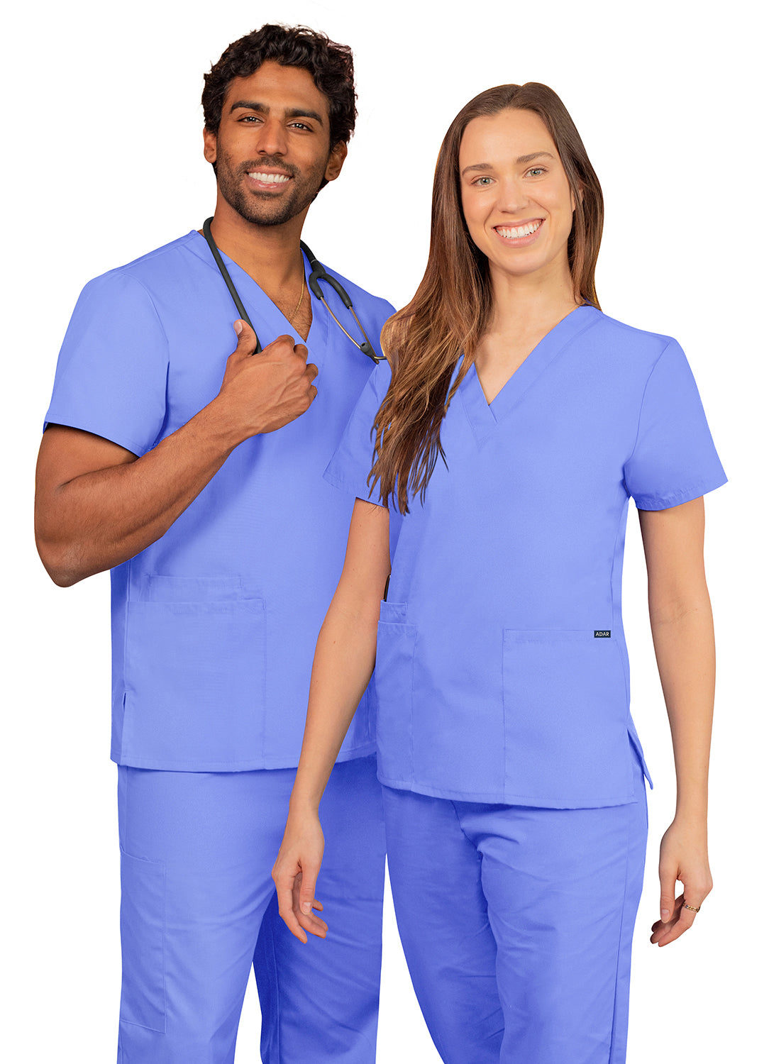 Adar Universal Unisex V-Neck 2 Pocket Scrub Top