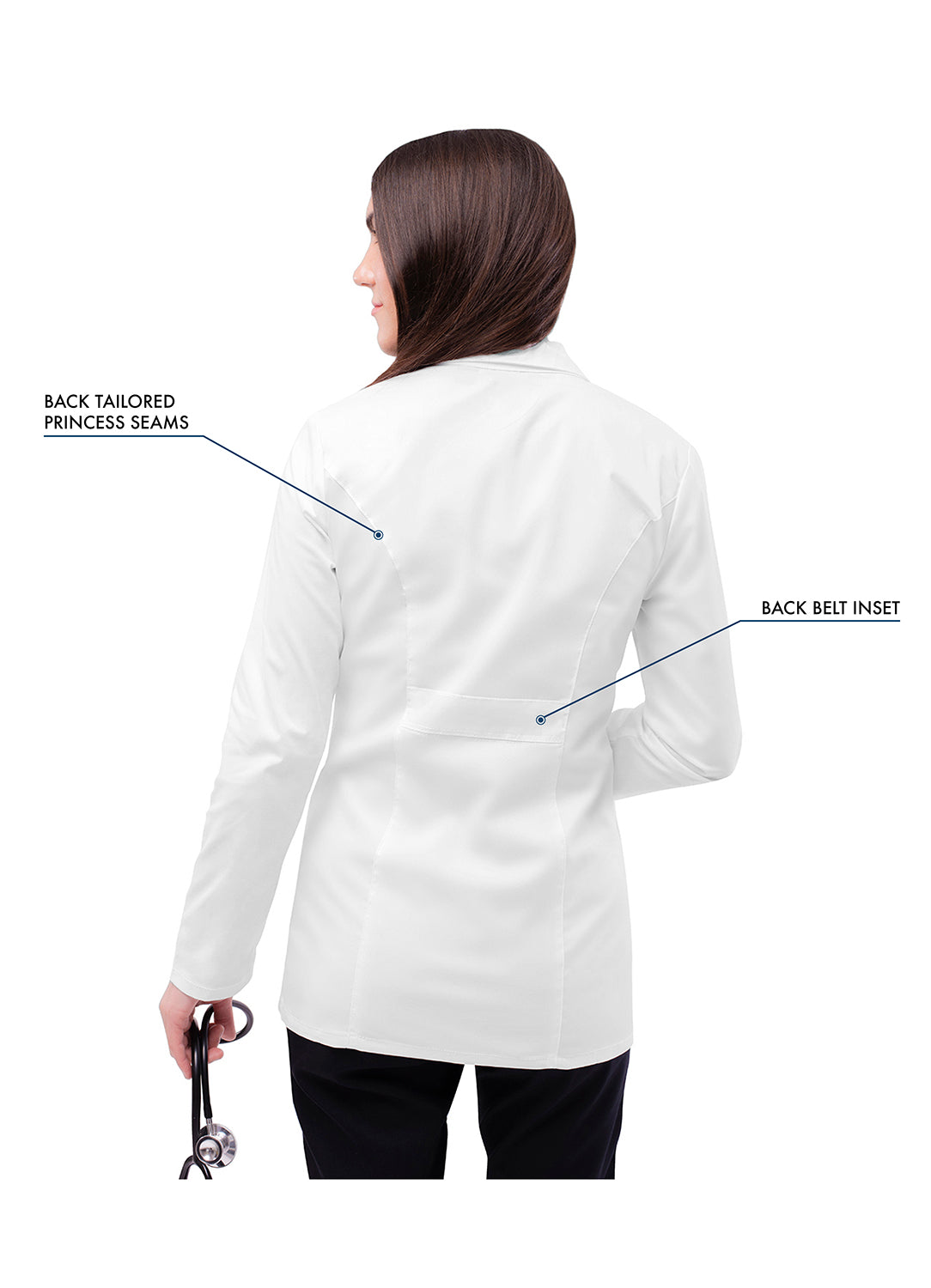 Adar Universal STRETCH Women's 28" Tab-Waist Lab Coat