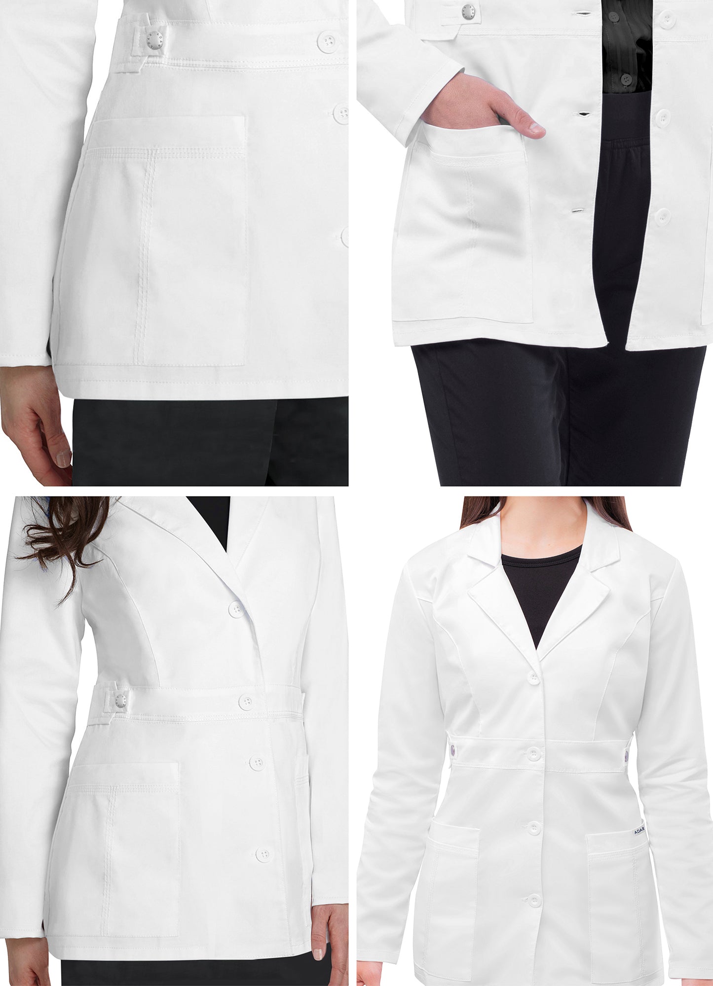 Adar Universal STRETCH Women's 28" Tab-Waist Lab Coat