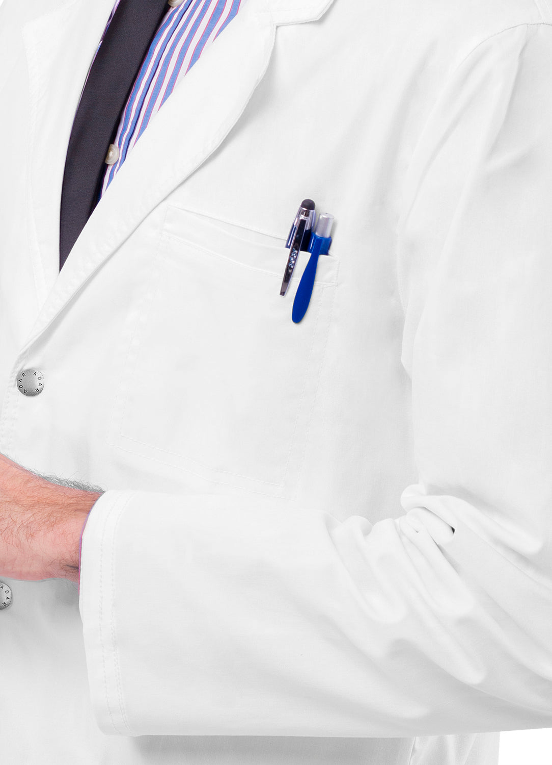 Adar Universal STRETCH Mens 31" Snap Front Lab Coat