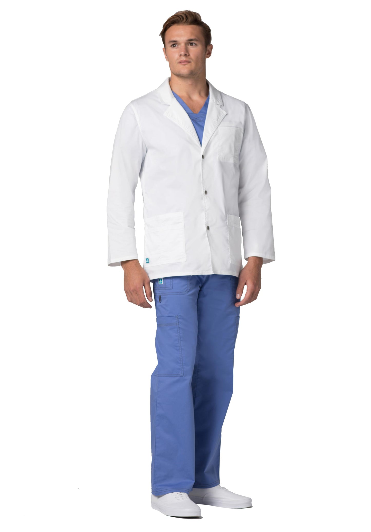Adar Universal STRETCH Mens 31" Snap Front Lab Coat