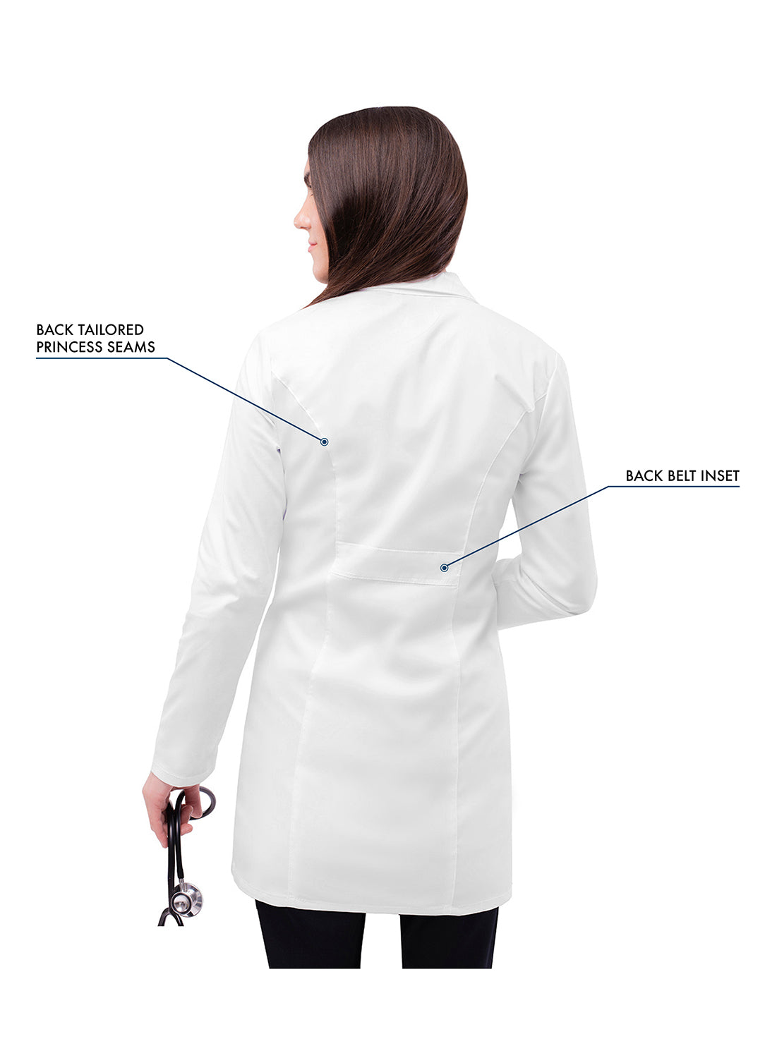 Adar Universal STRETCH Women's 36" Tab-Waist Lab Coat