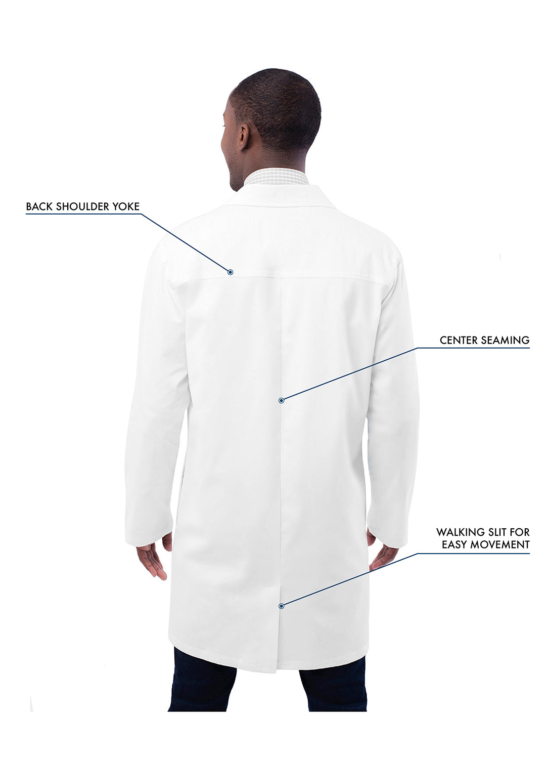 Adar Universal STRETCH Unisex 36" Snap Front Lab Coat