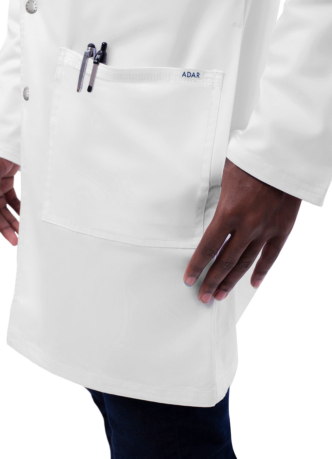 Adar Universal STRETCH Unisex 36" Snap Front Lab Coat