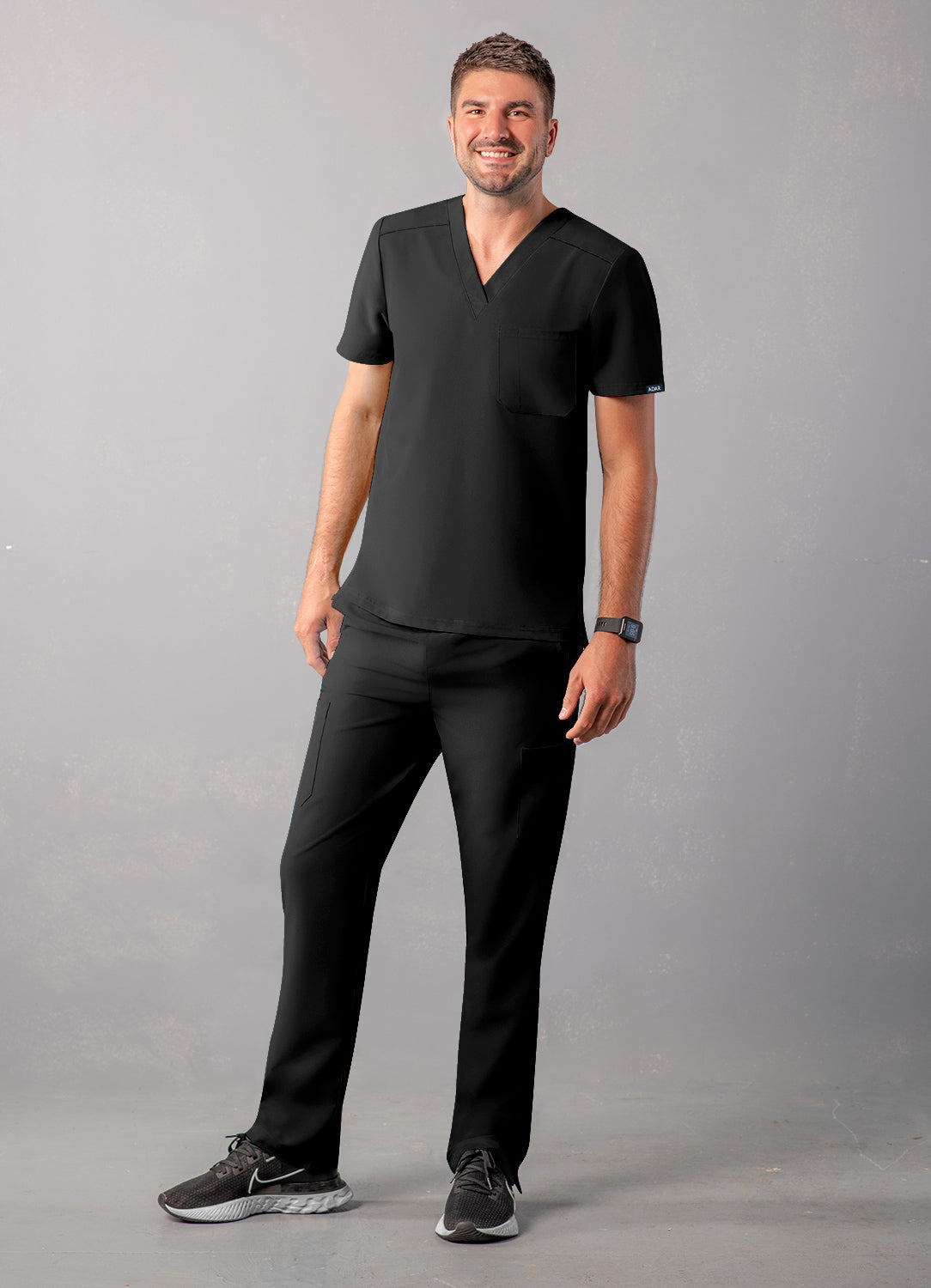 ADAR Addition Men's Classic V-Neck Scrub Top