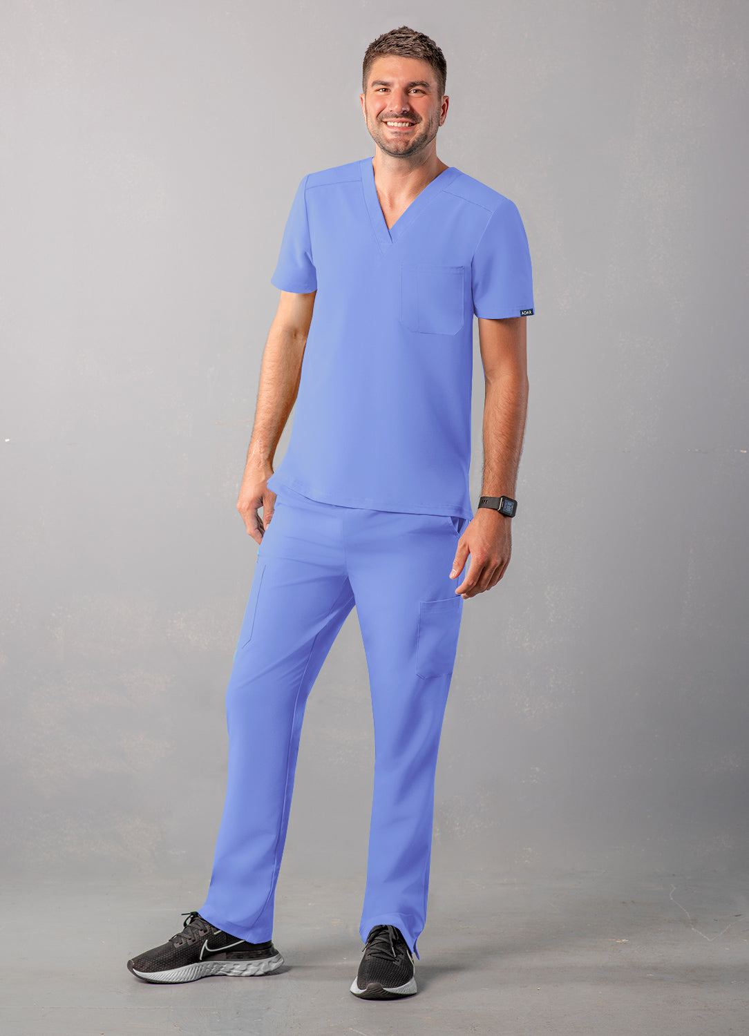 ADAR Addition Men's Classic V-Neck Scrub Top
