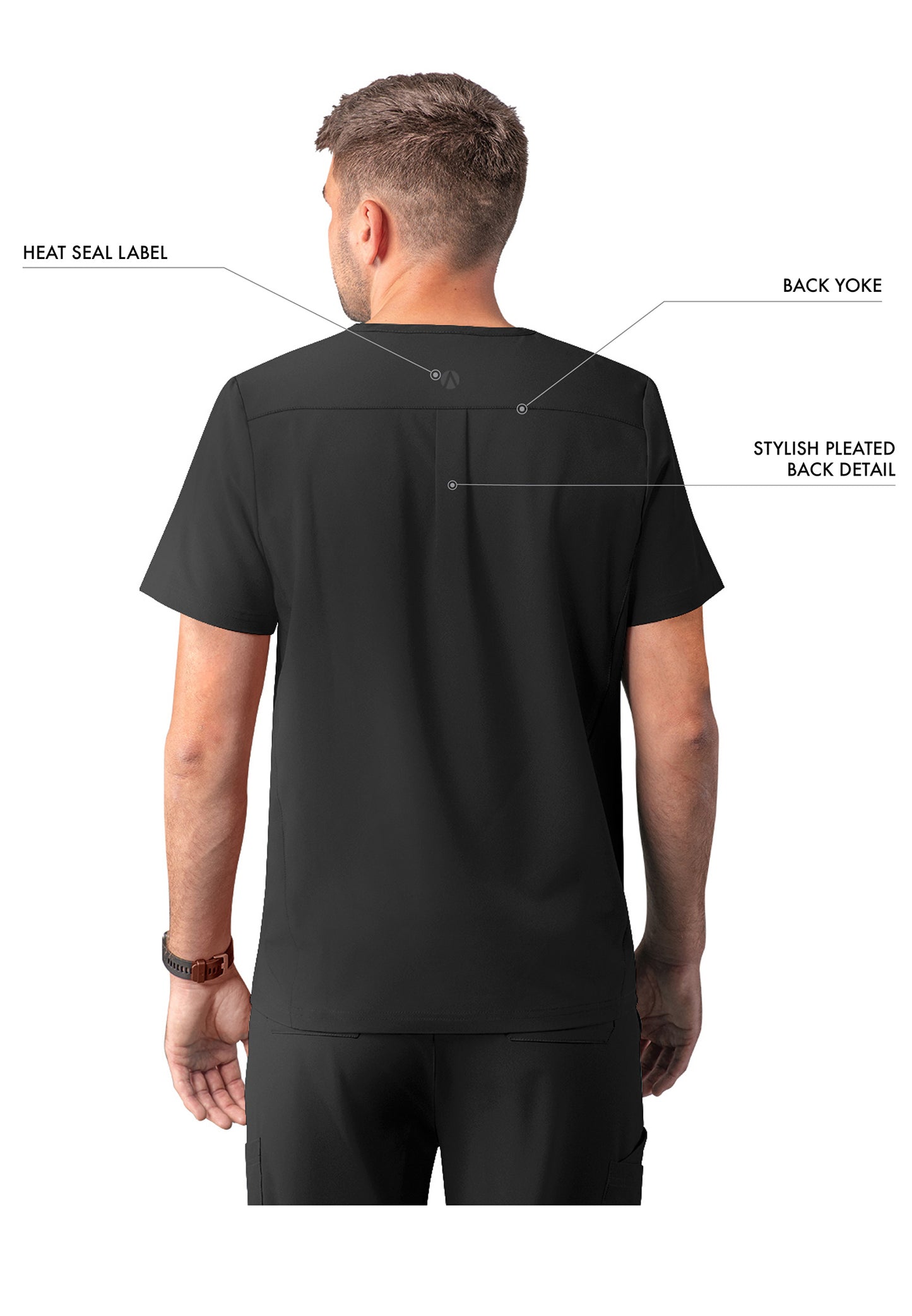 ADAR Addition Men's Classic V-Neck Scrub Top