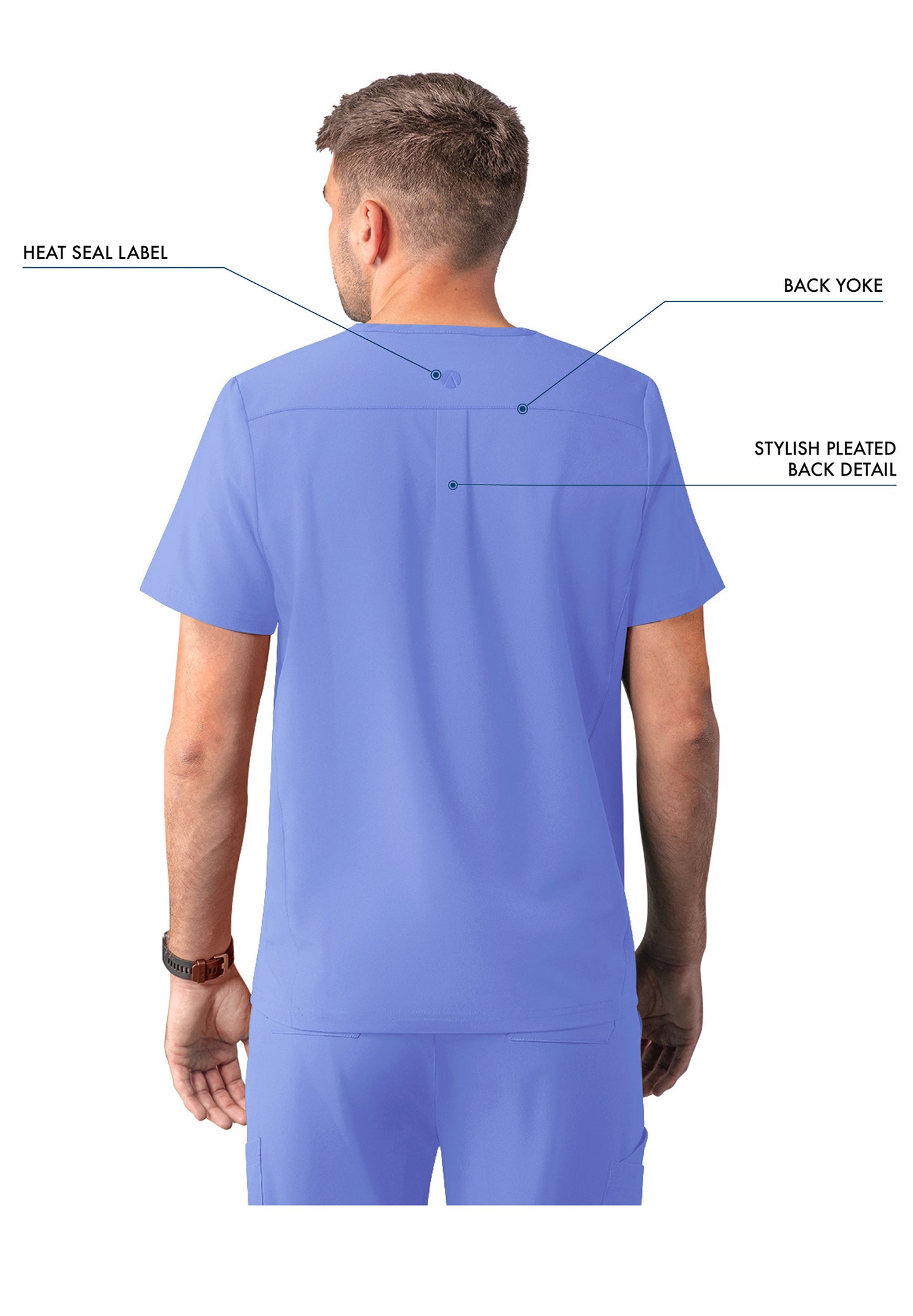 ADAR Addition Men's Classic V-Neck Scrub Top