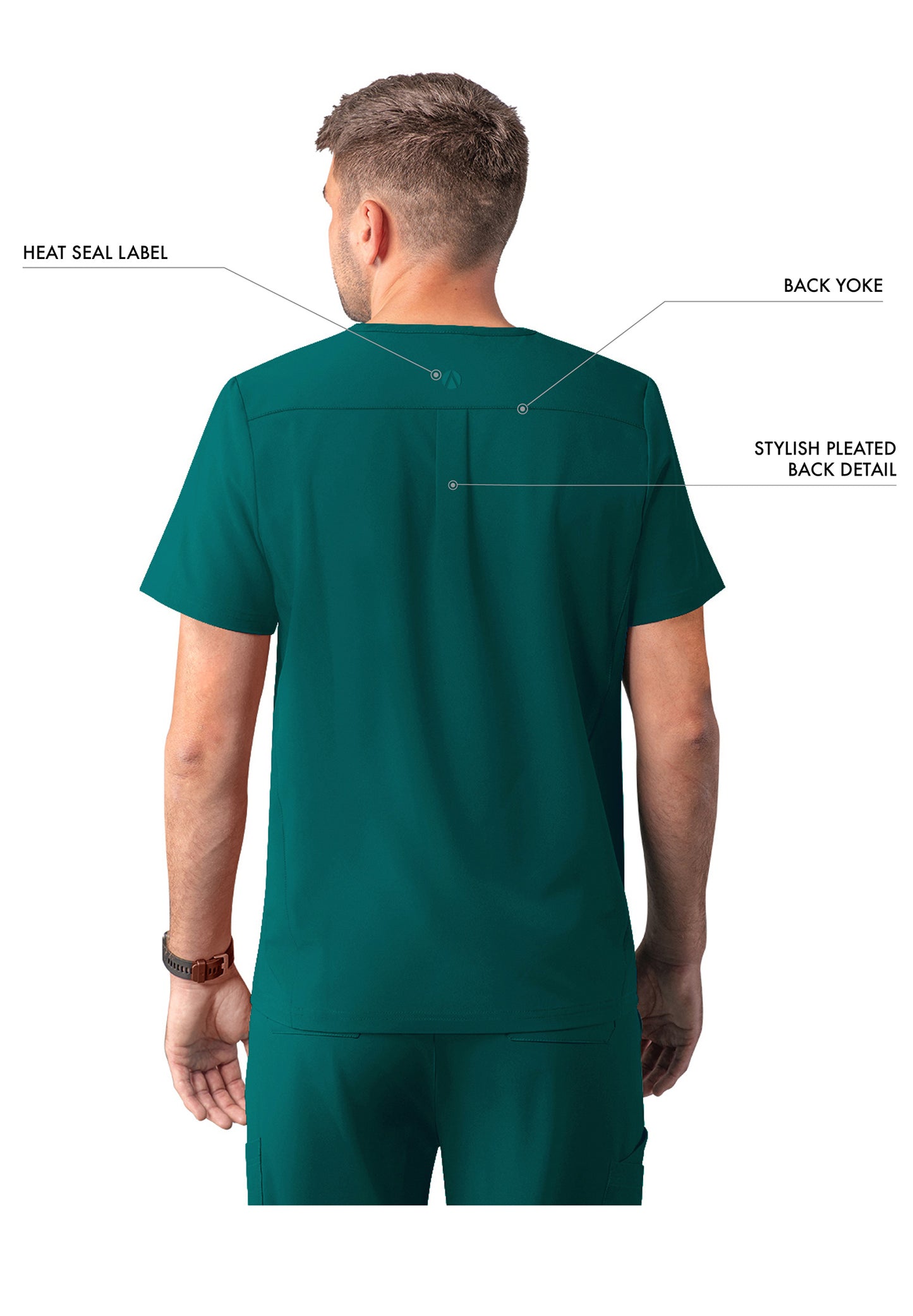 ADAR Addition Men's Classic V-Neck Scrub Top