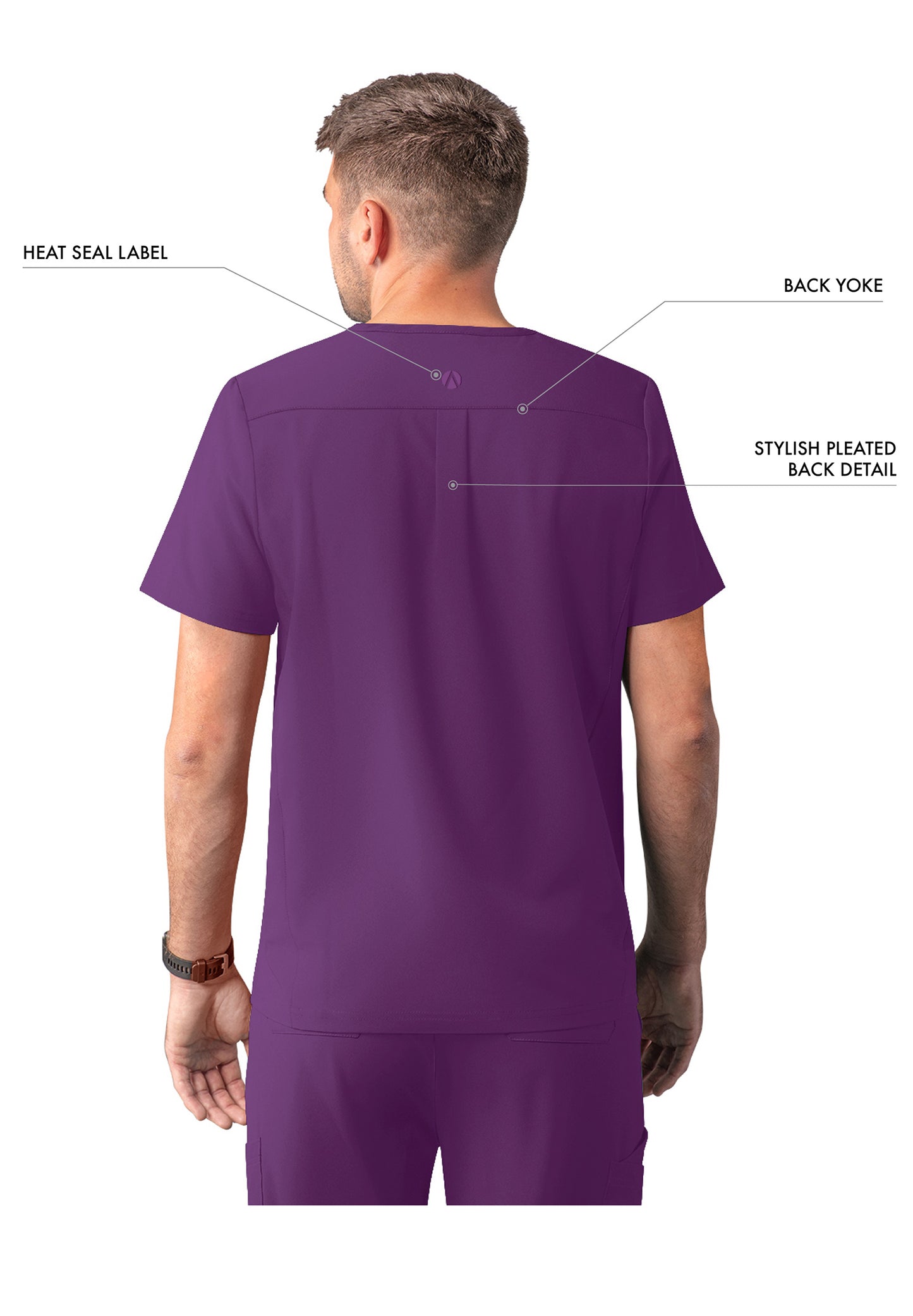 ADAR Addition Men's Classic V-Neck Scrub Top
