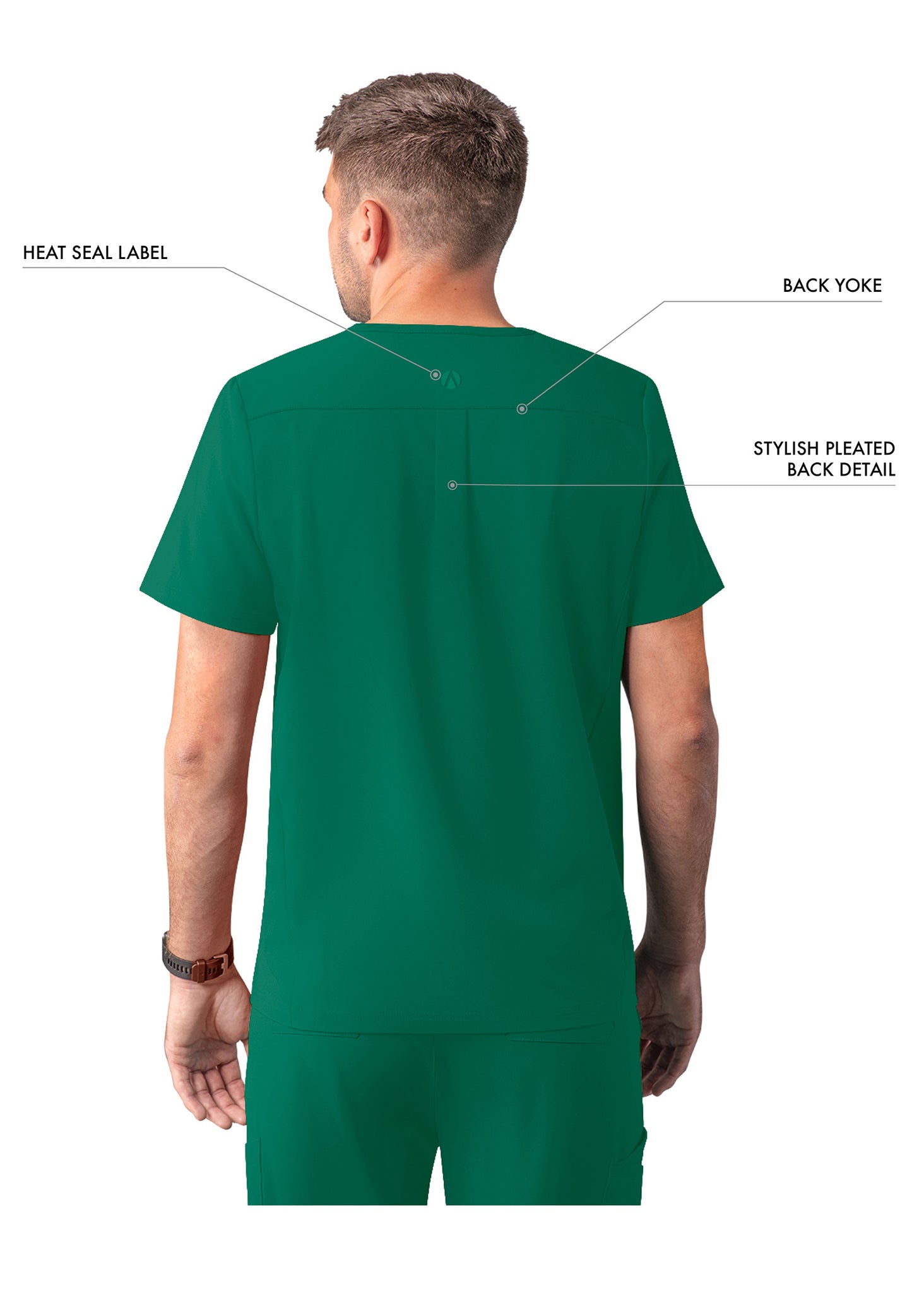 ADAR Addition Men's Classic V-Neck Scrub Top