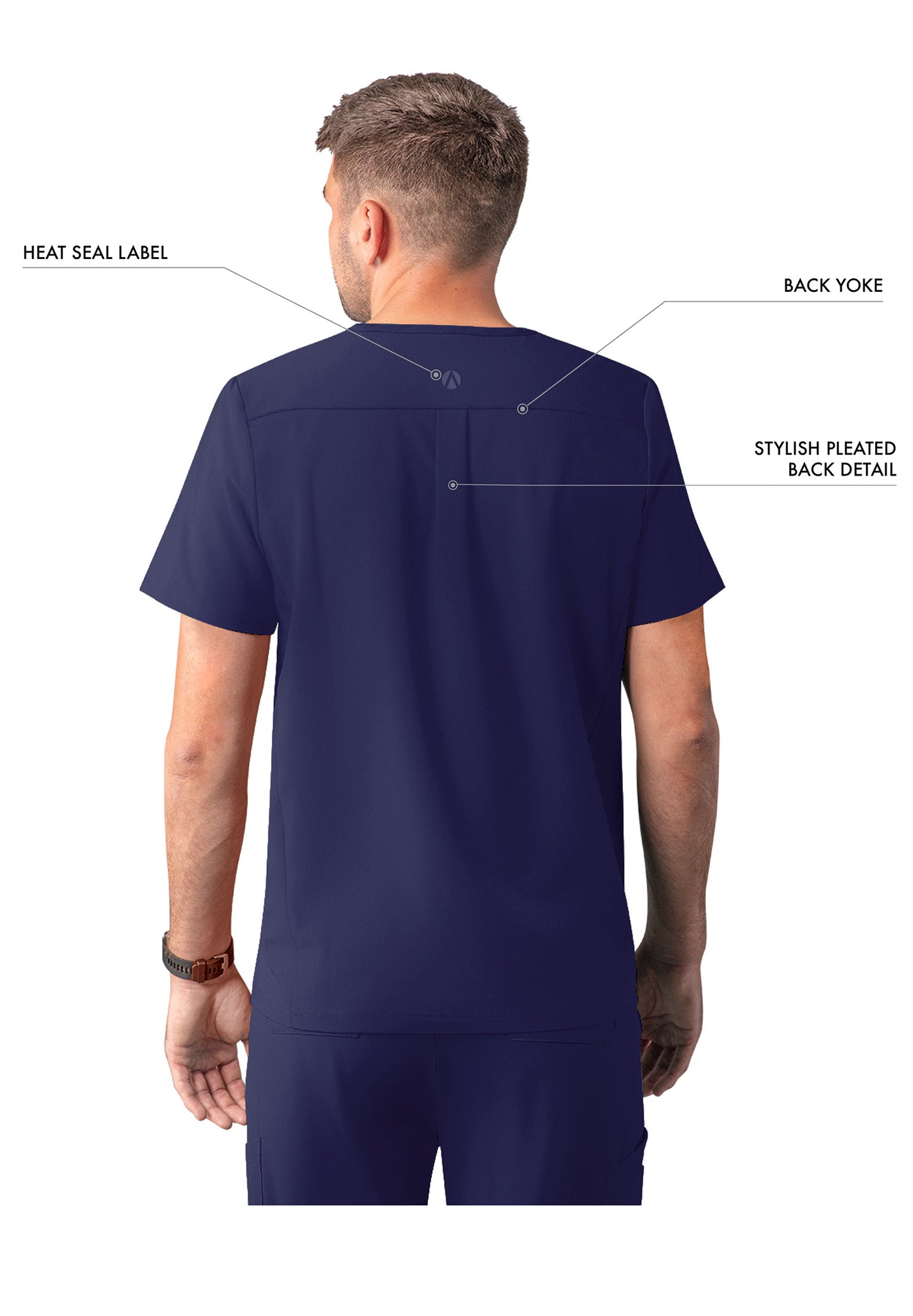ADAR Addition Men's Classic V-Neck Scrub Top