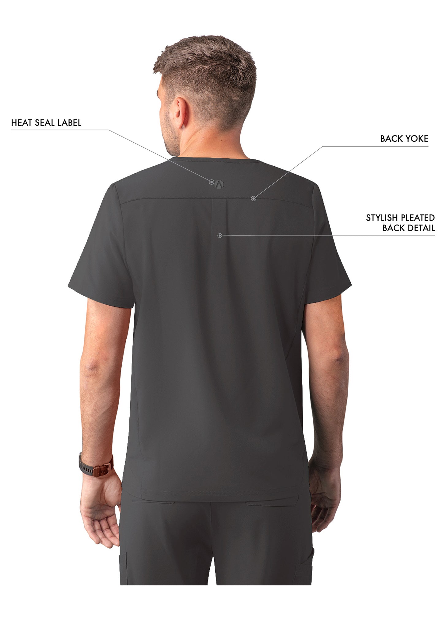 ADAR Addition Men's Classic V-Neck Scrub Top