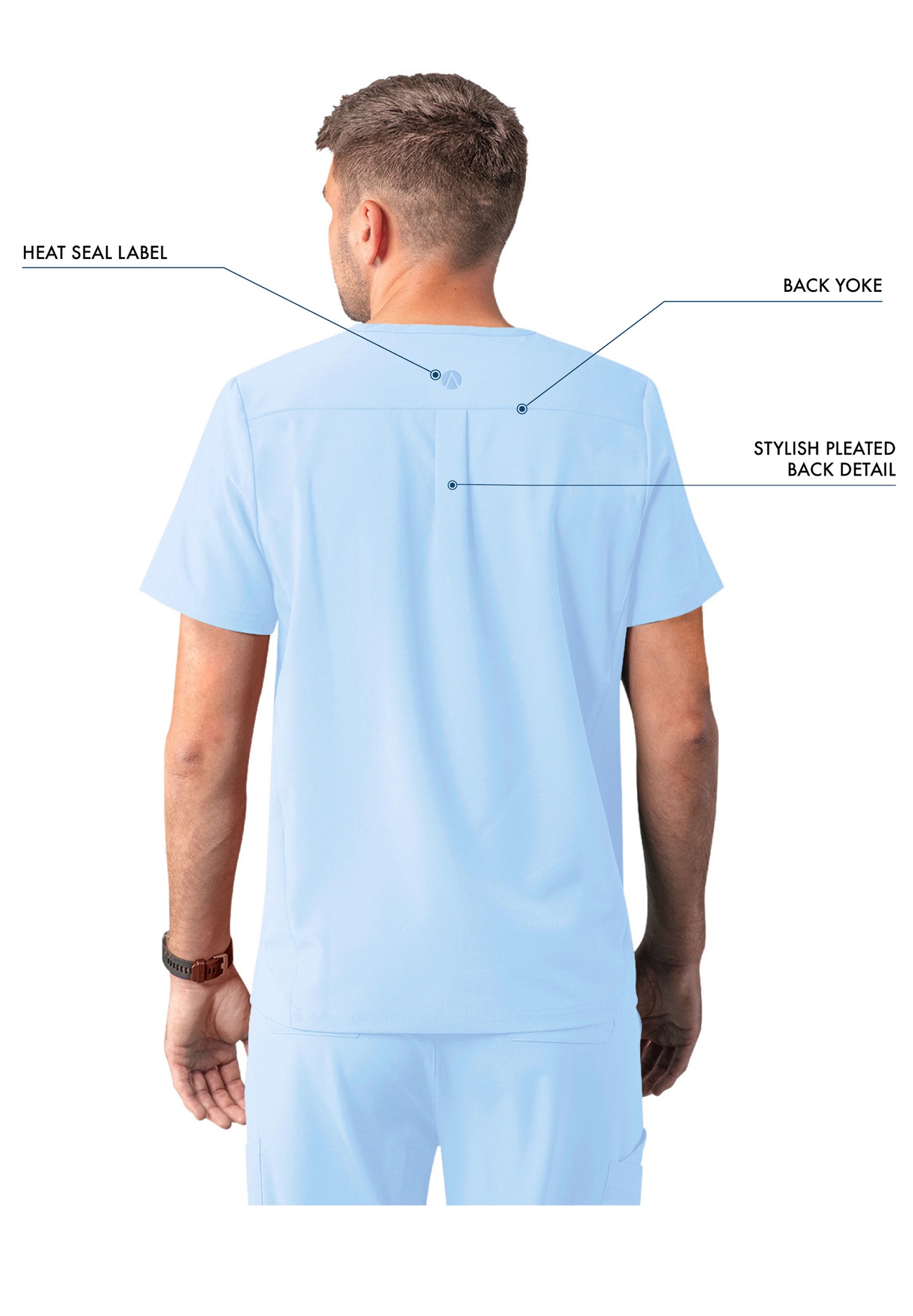 ADAR Addition Men's Classic V-Neck Scrub Top