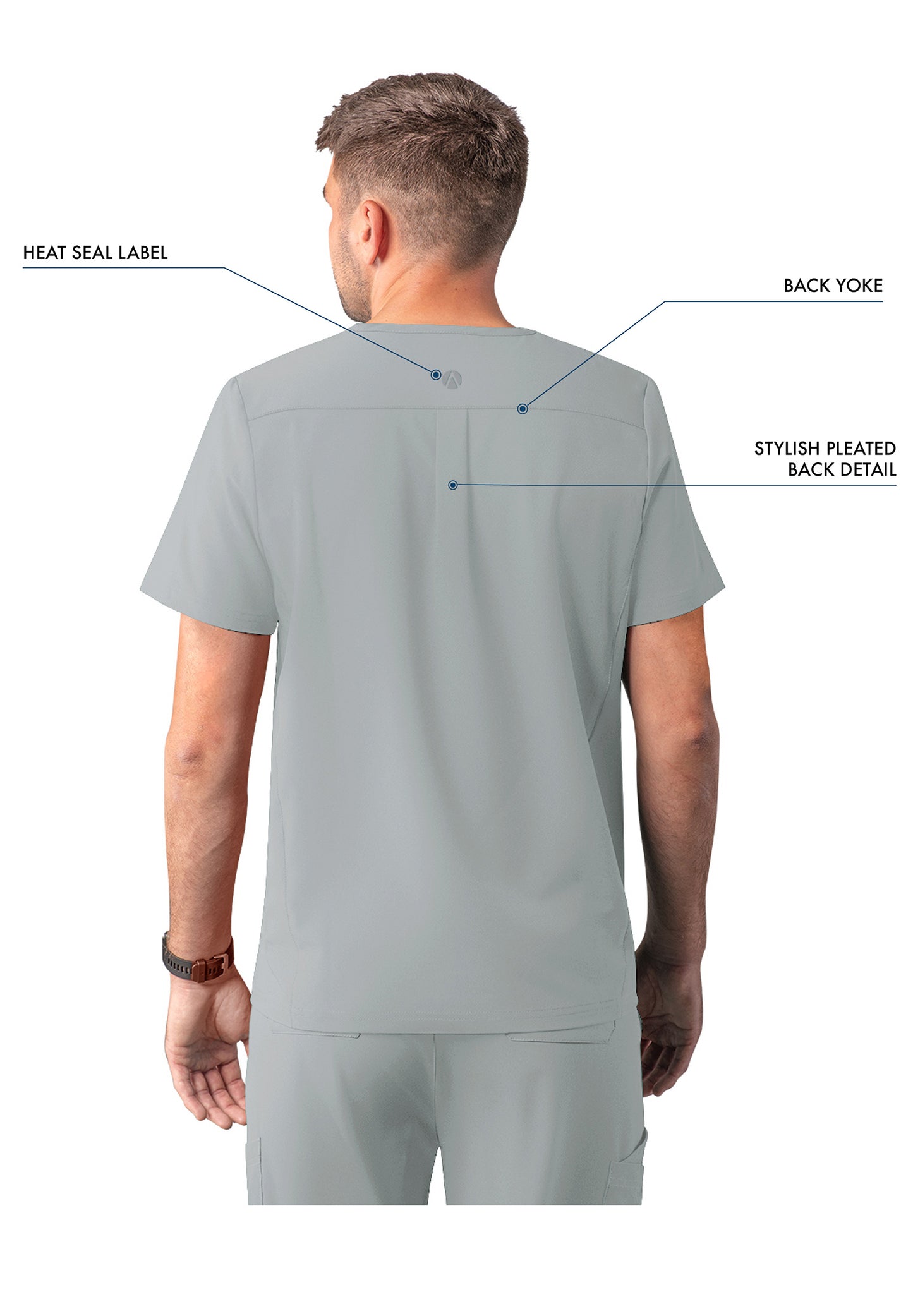 ADAR Addition Men's Classic V-Neck Scrub Top