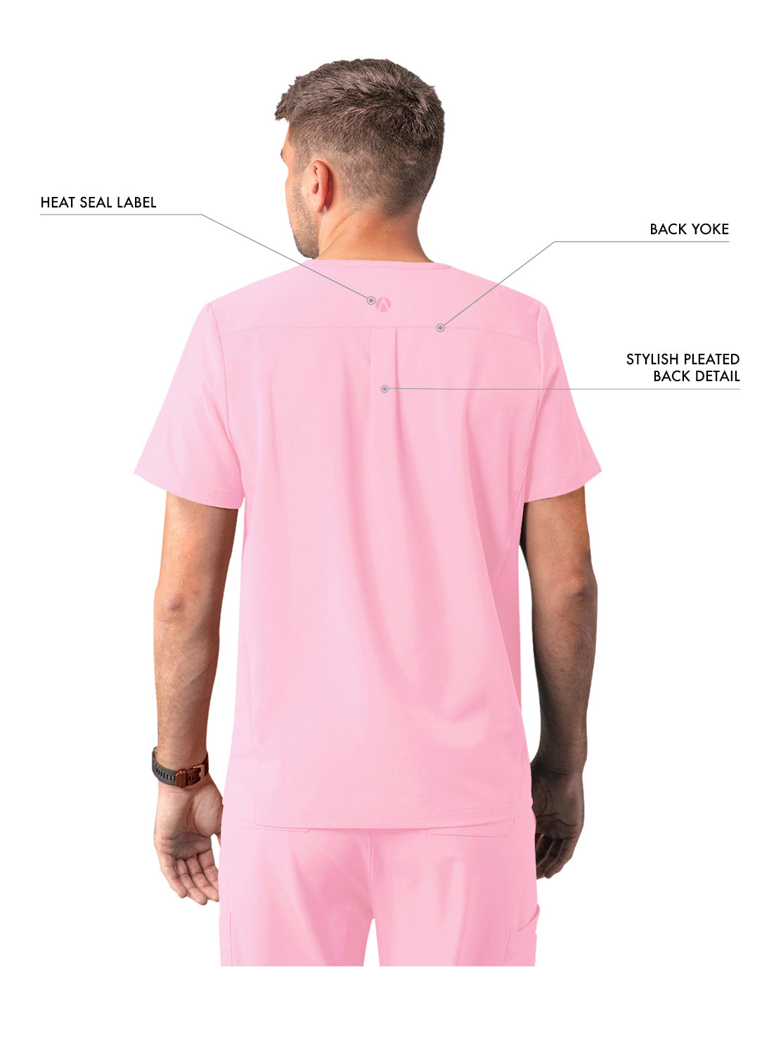 ADAR Addition Men's Classic V-Neck Scrub Top
