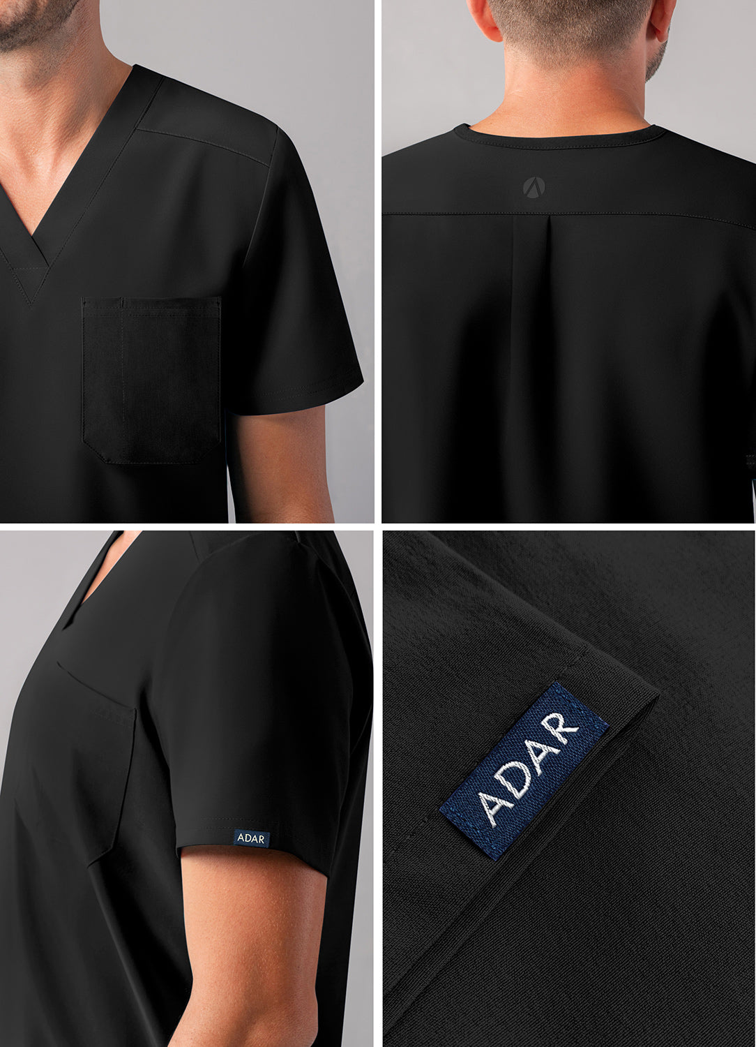 ADAR Addition Men's Classic V-Neck Scrub Top