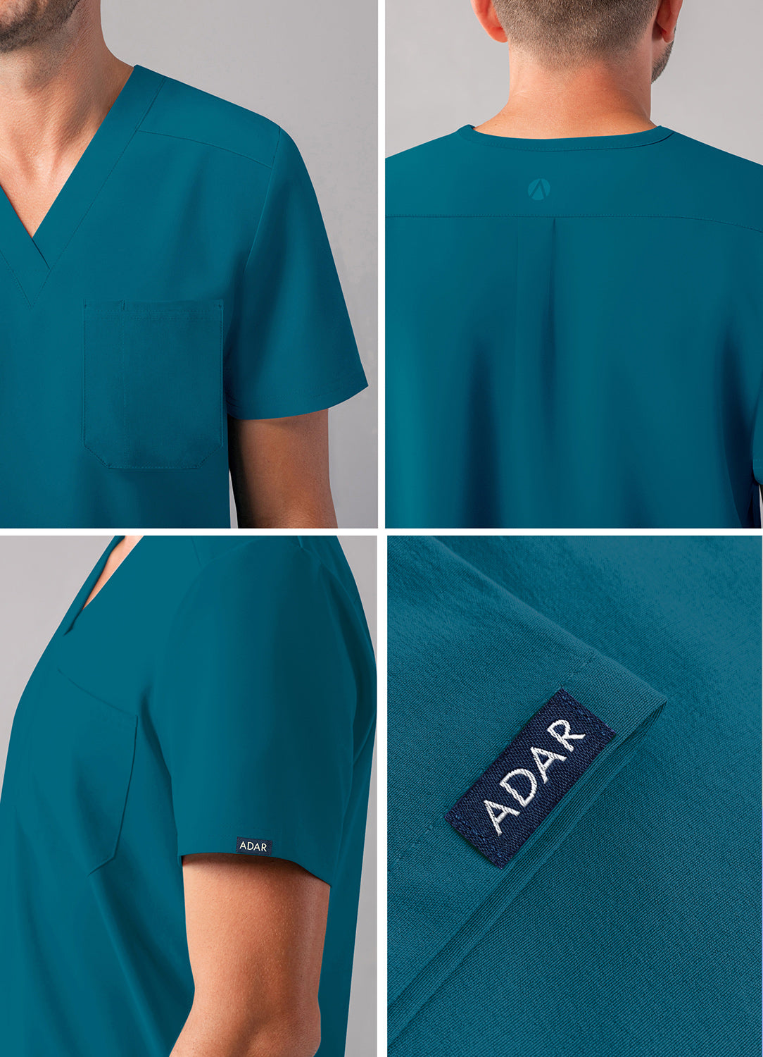 ADAR Addition Men's Classic V-Neck Scrub Top