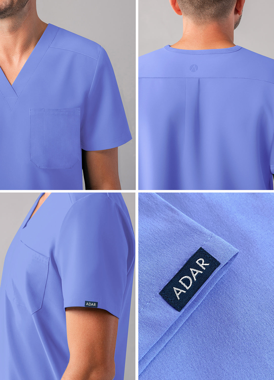 ADAR Addition Men's Classic V-Neck Scrub Top
