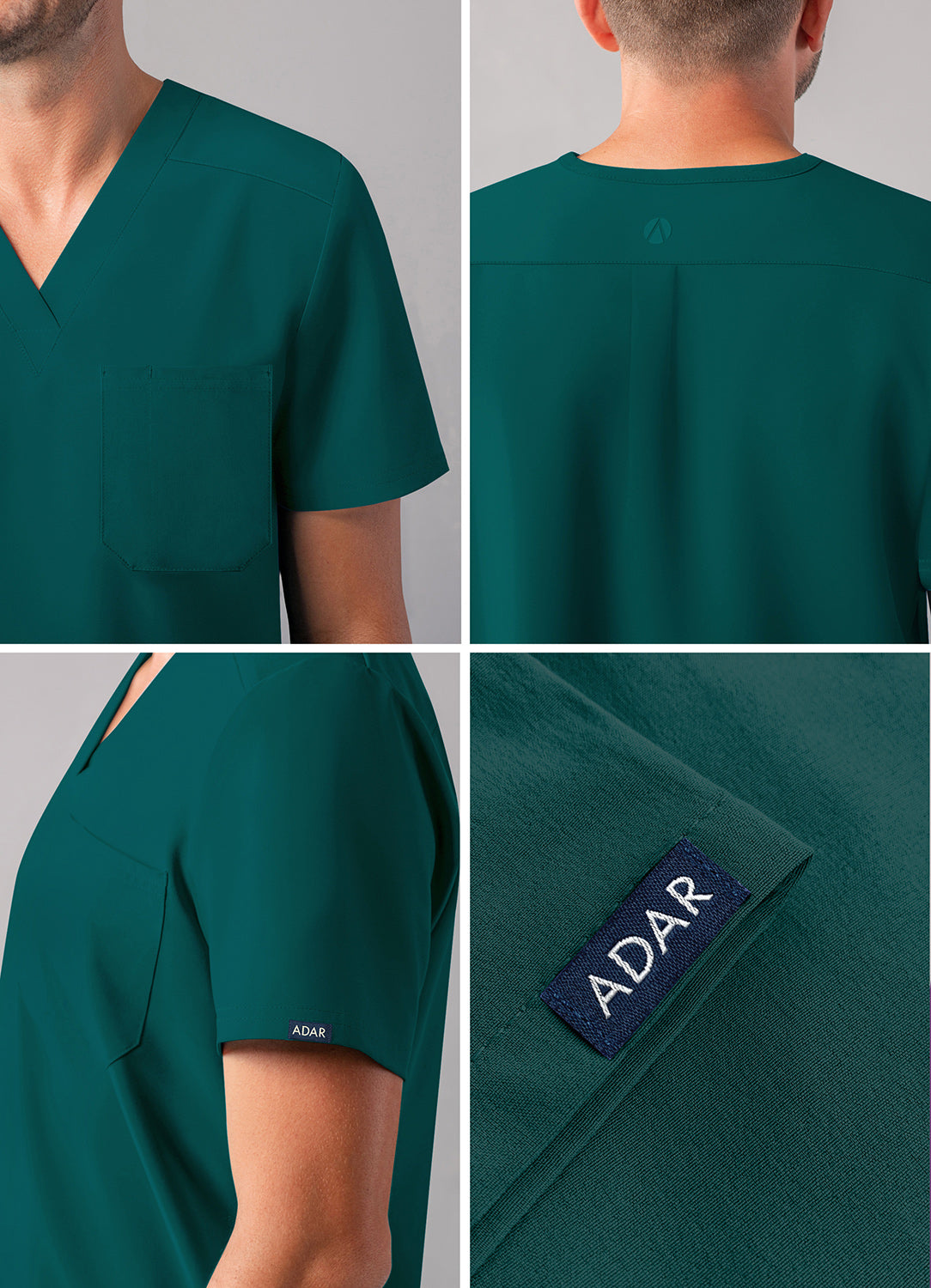 ADAR Addition Men's Classic V-Neck Scrub Top