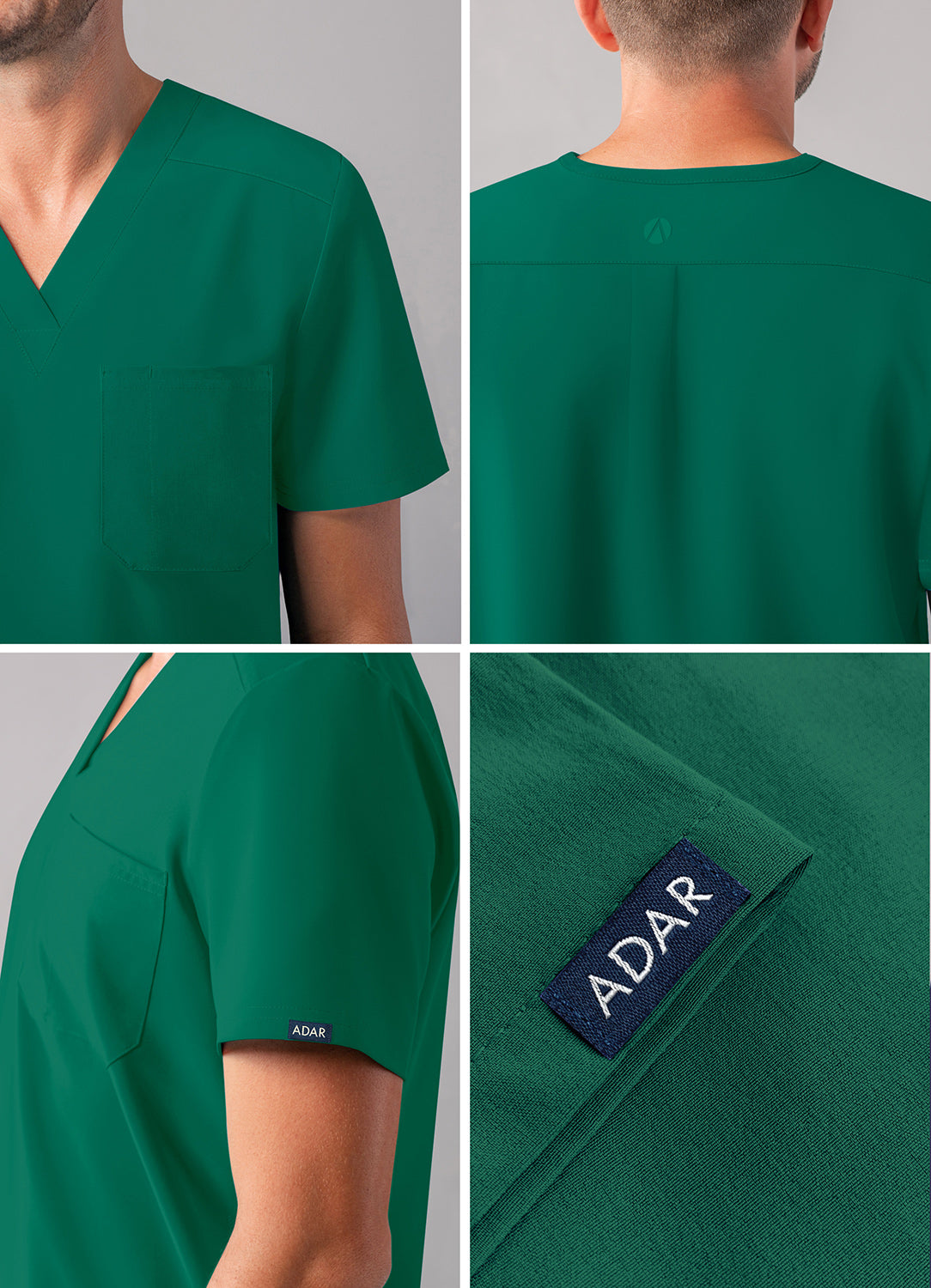 ADAR Addition Men's Classic V-Neck Scrub Top