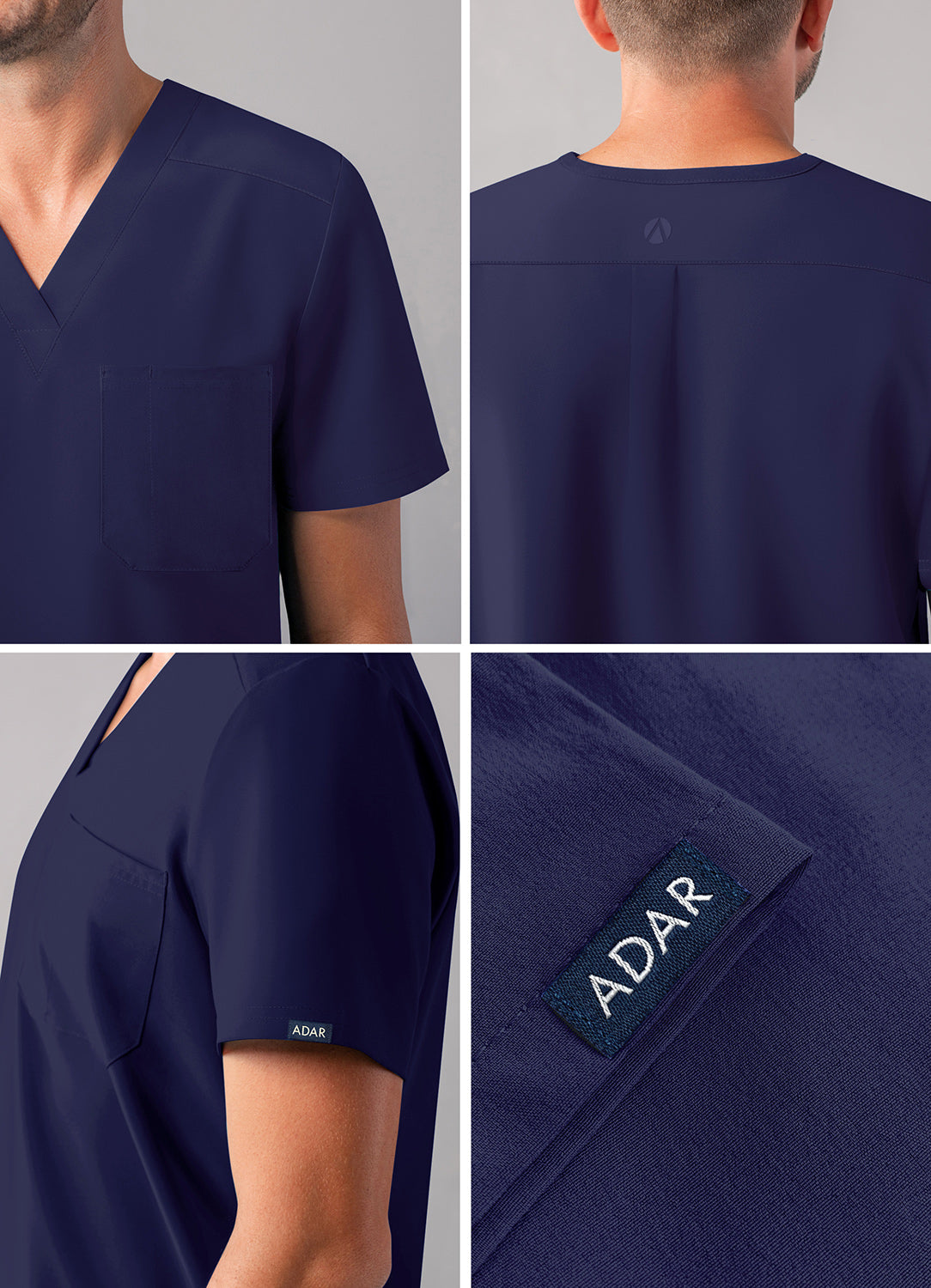 ADAR Addition Men's Classic V-Neck Scrub Top