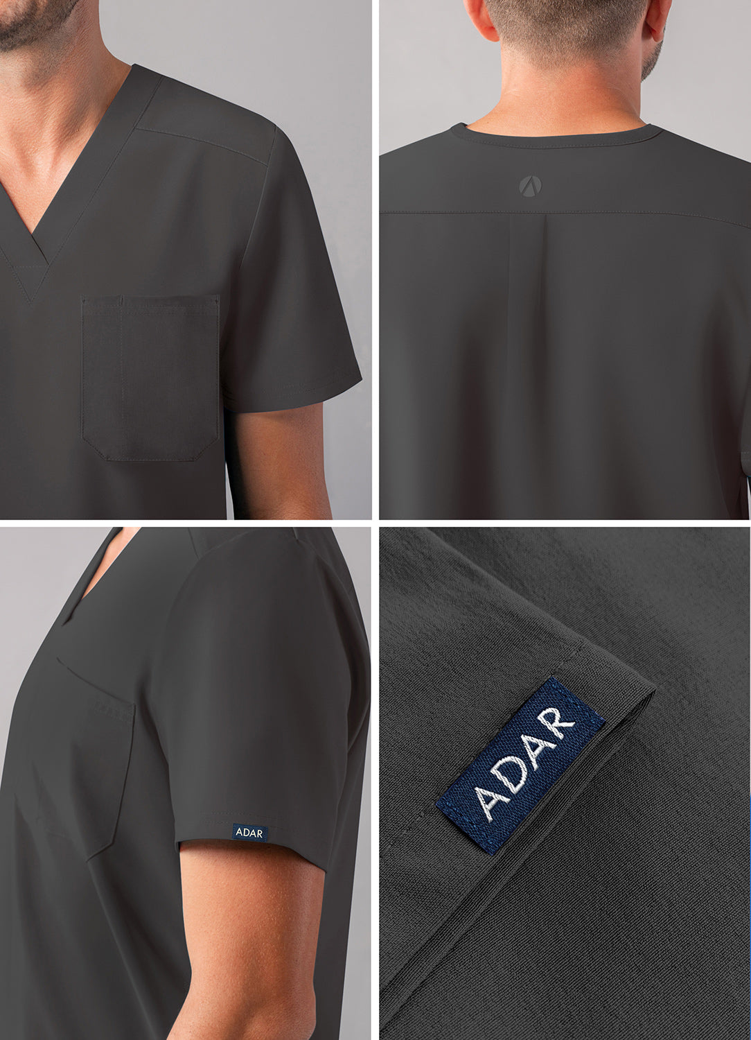 ADAR Addition Men's Classic V-Neck Scrub Top