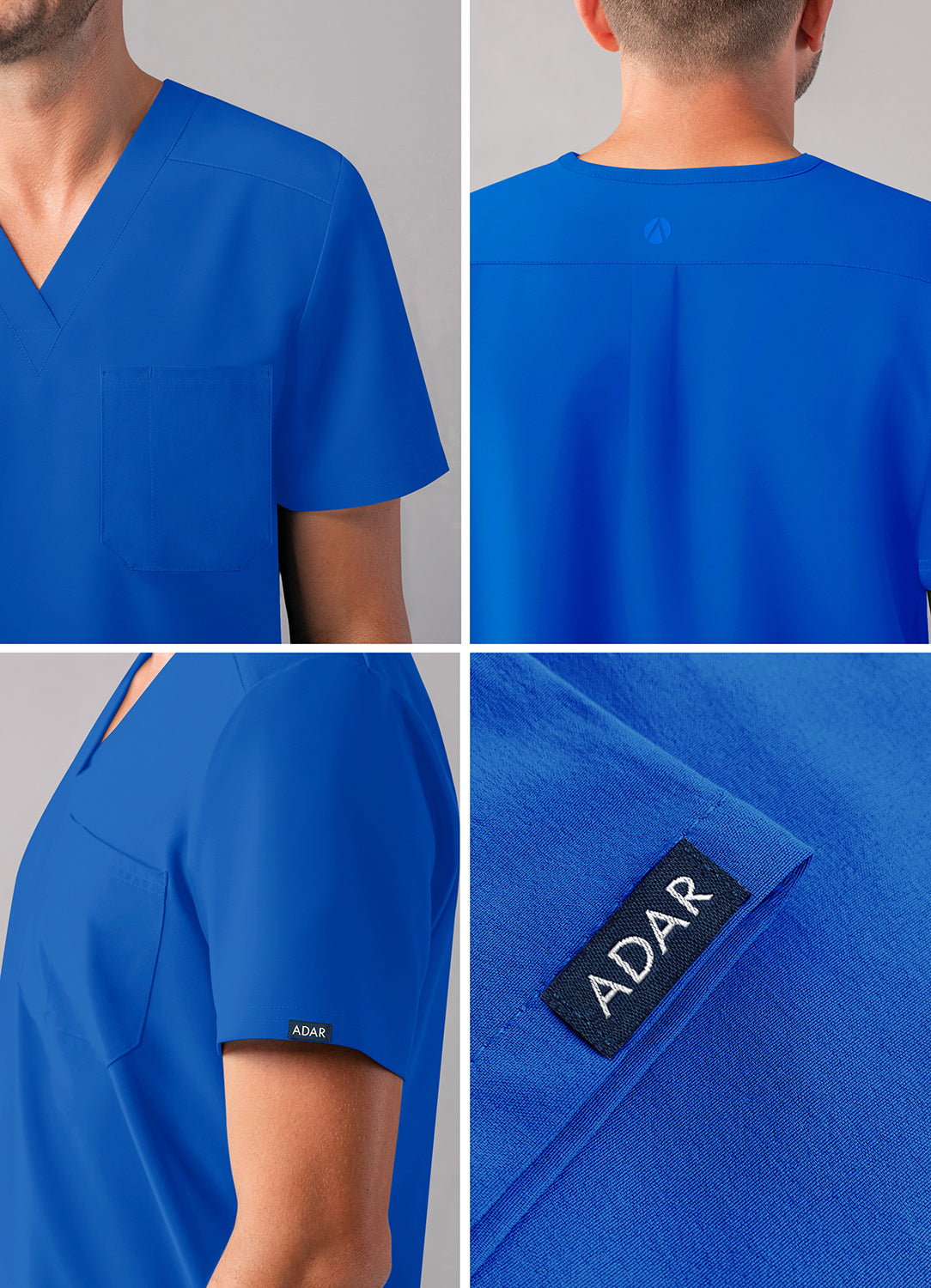 ADAR Addition Men's Classic V-Neck Scrub Top