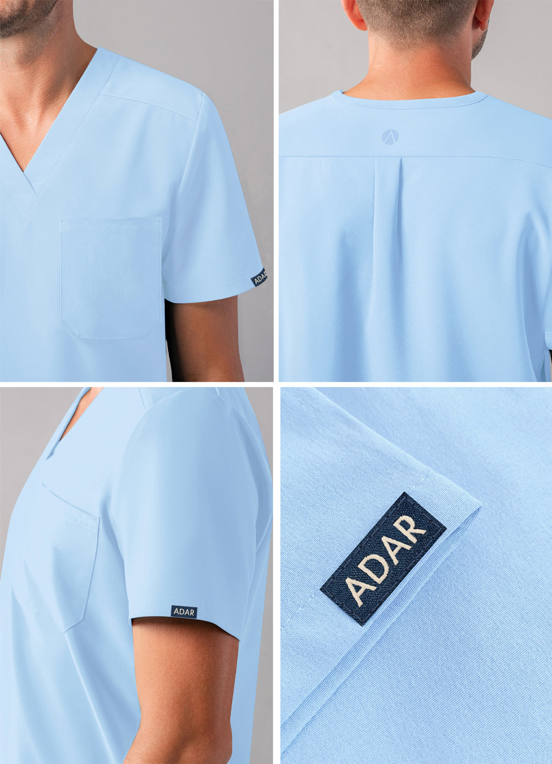 ADAR Addition Men's Classic V-Neck Scrub Top