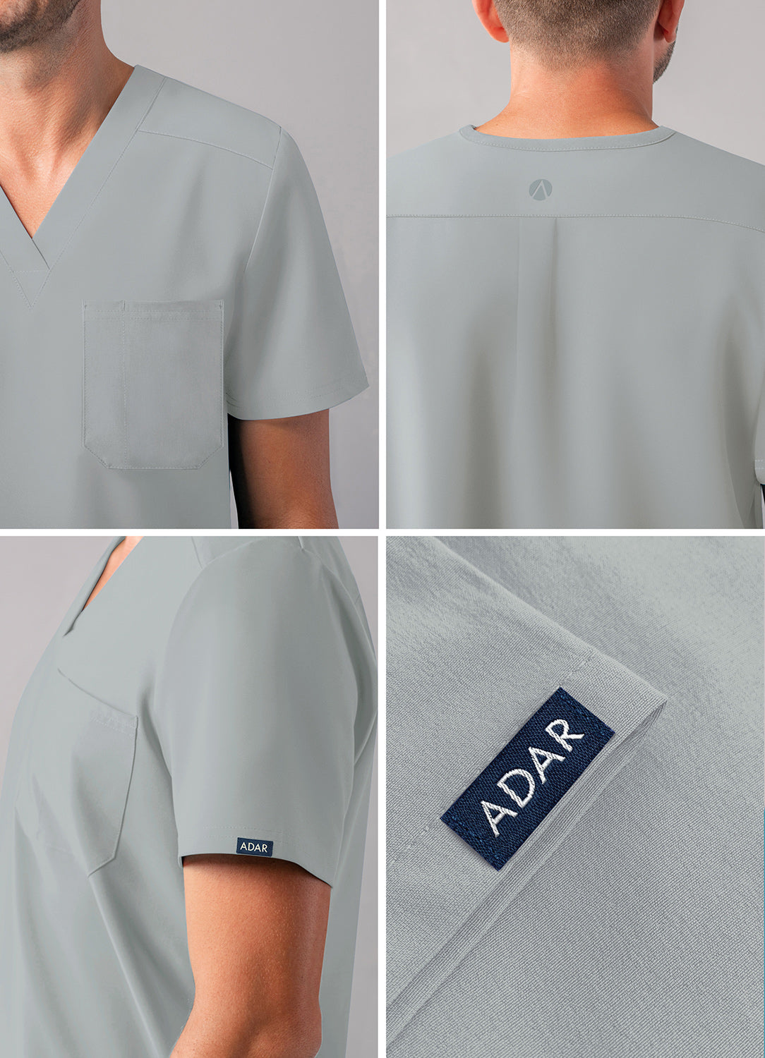 ADAR Addition Men's Classic V-Neck Scrub Top