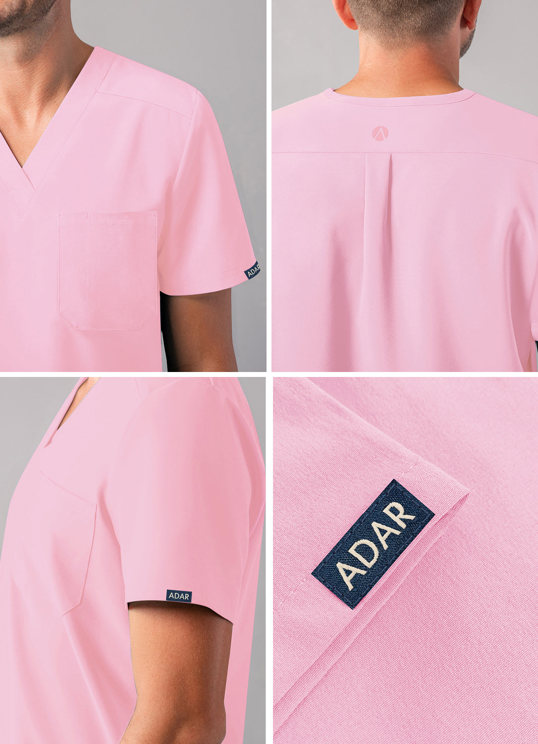 ADAR Addition Men's Classic V-Neck Scrub Top
