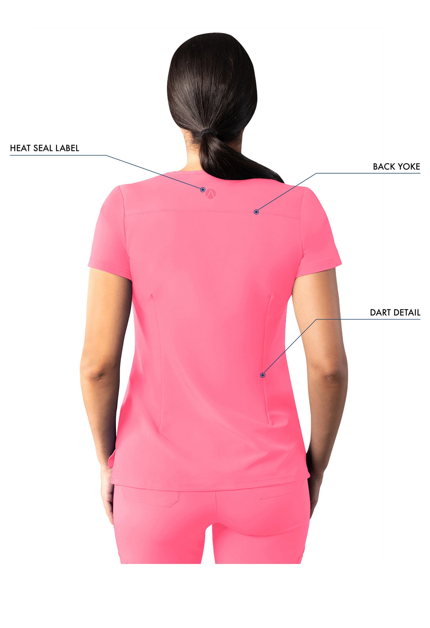 ADAR Addition Women's Modern V-Neck Scrub Top