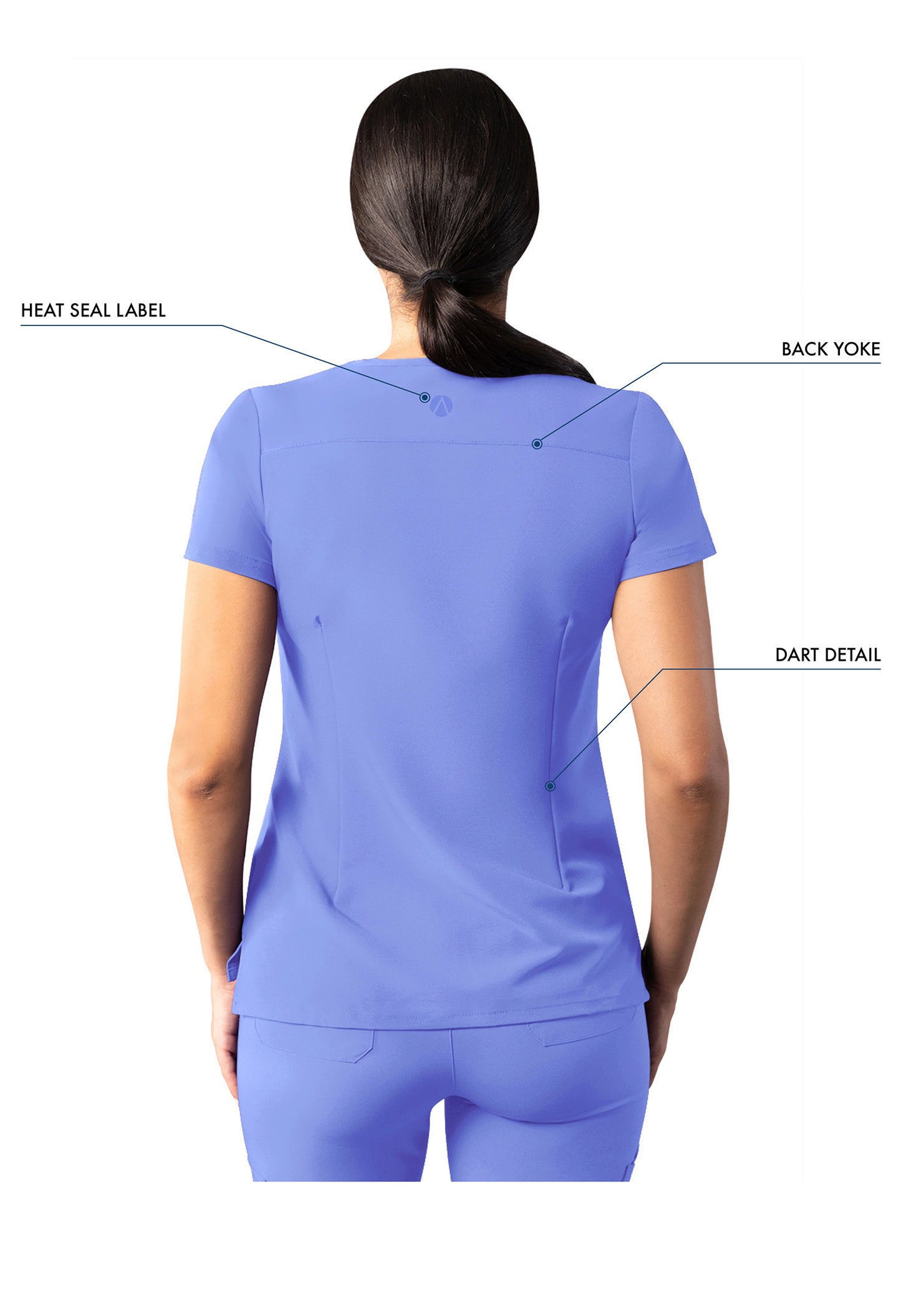 ADAR Addition Women's Modern V-Neck Scrub Top