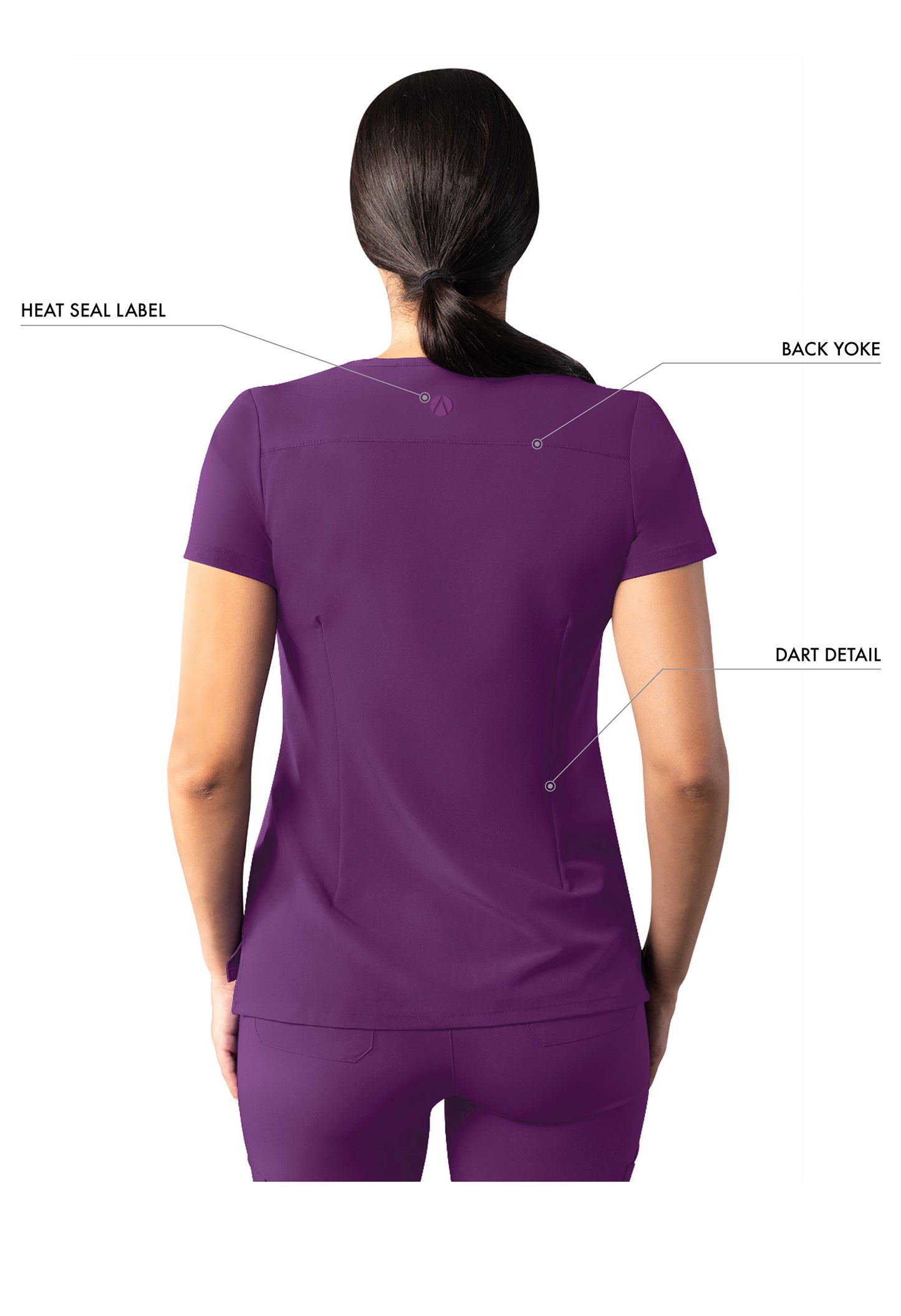 ADAR Addition Women's Modern V-Neck Scrub Top