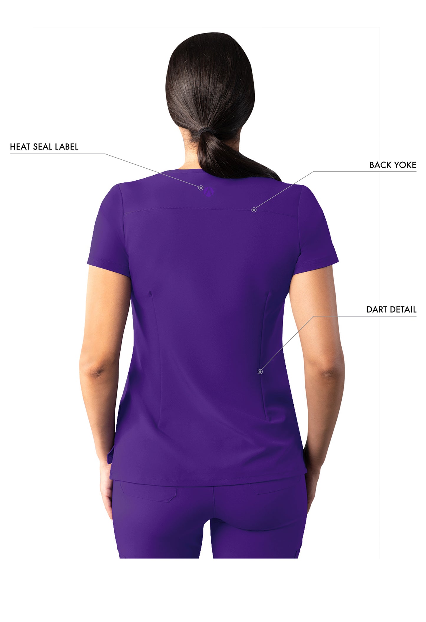 ADAR Addition Women's Modern V-Neck Scrub Top