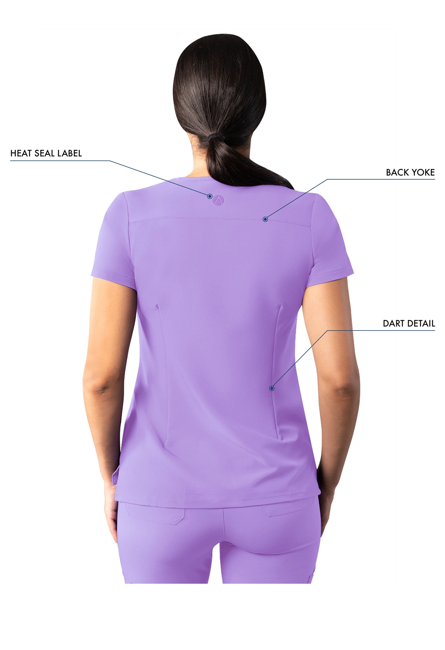 ADAR Addition Women's Modern V-Neck Scrub Top