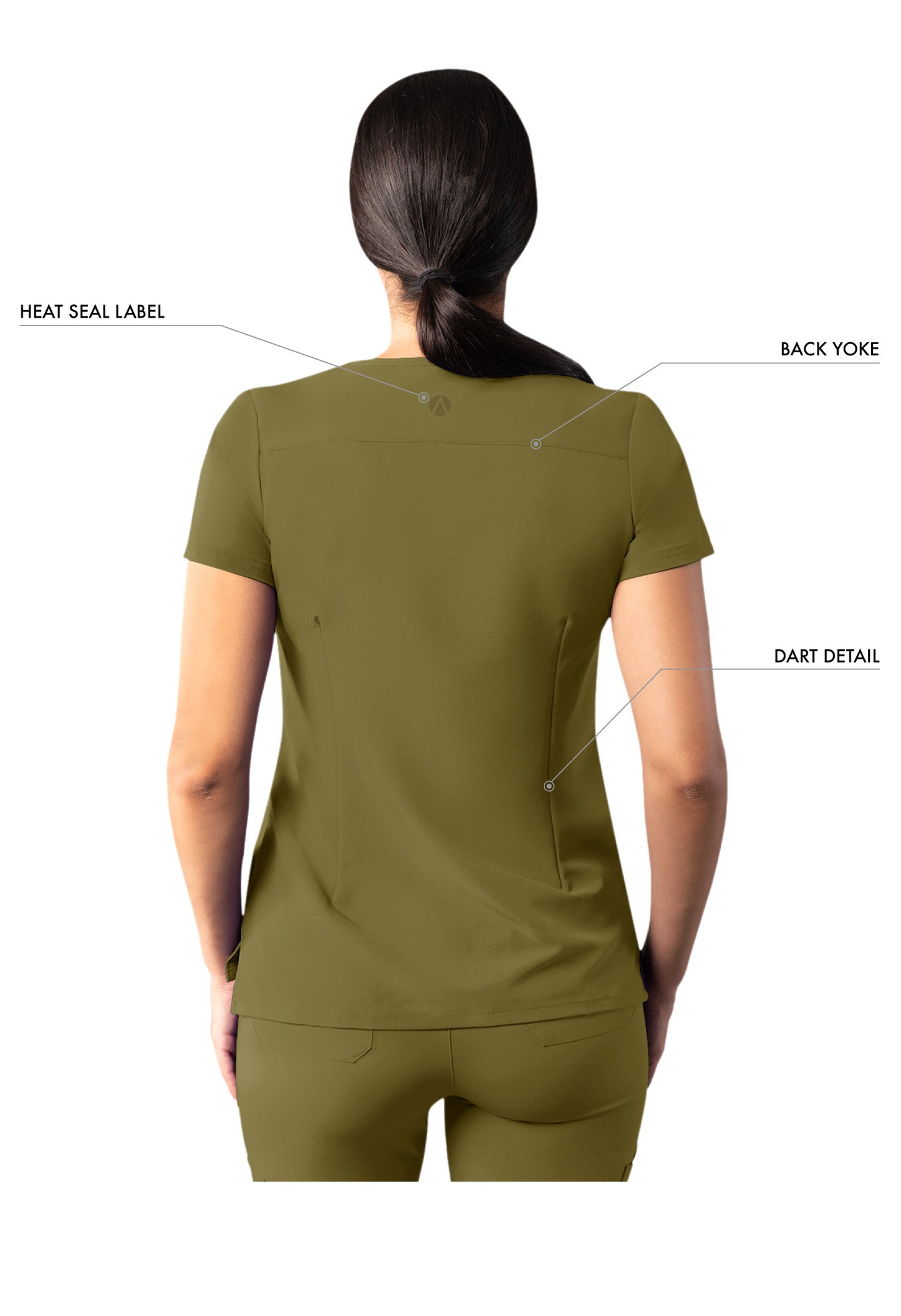 ADAR Addition Women's Modern V-Neck Scrub Top
