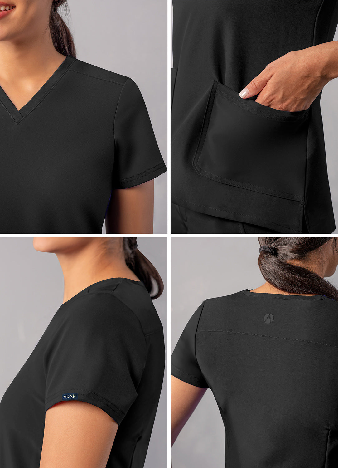 ADAR Addition Women's Modern V-Neck Scrub Top