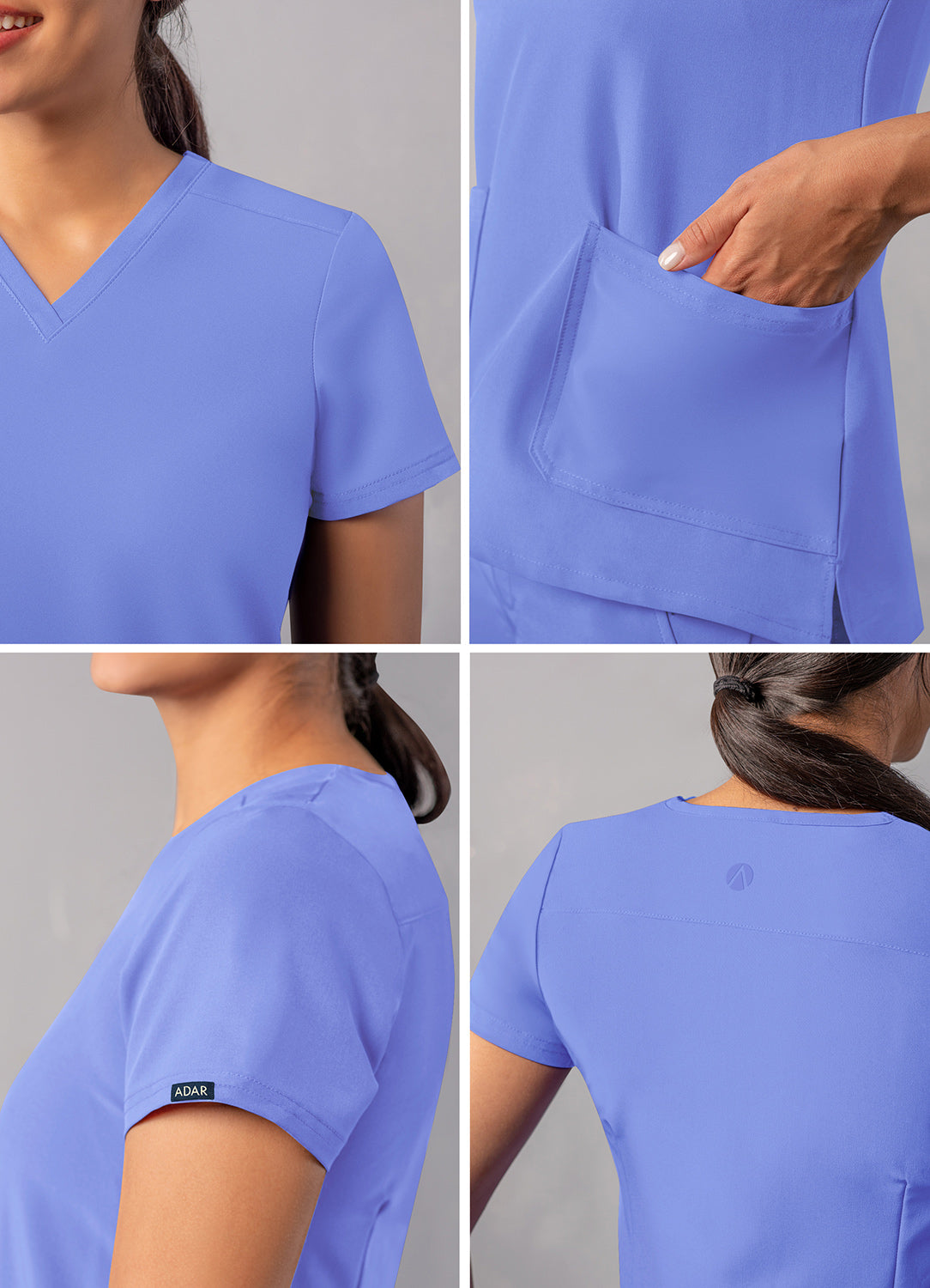 ADAR Addition Women's Modern V-Neck Scrub Top