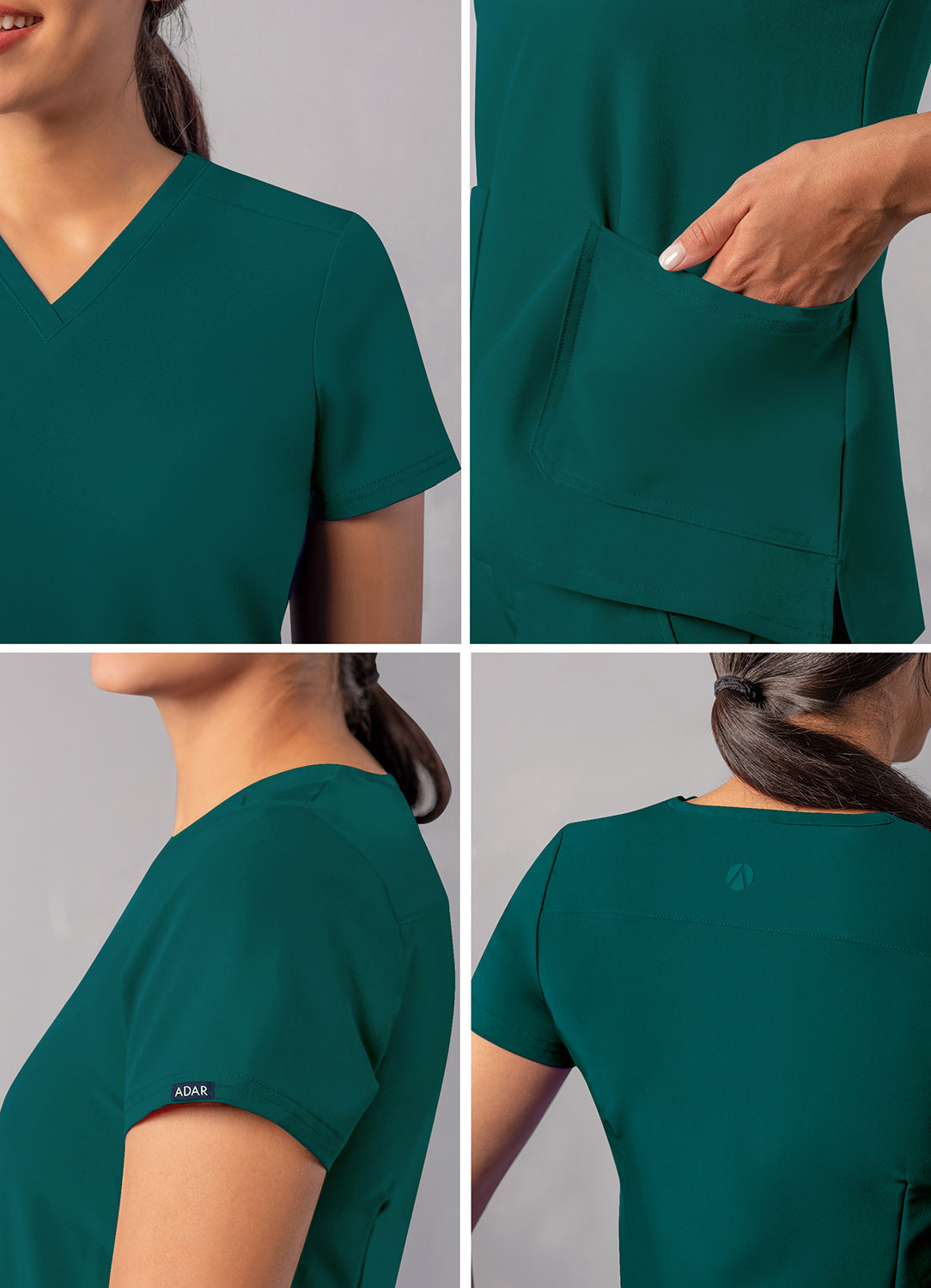ADAR Addition Women's Modern V-Neck Scrub Top