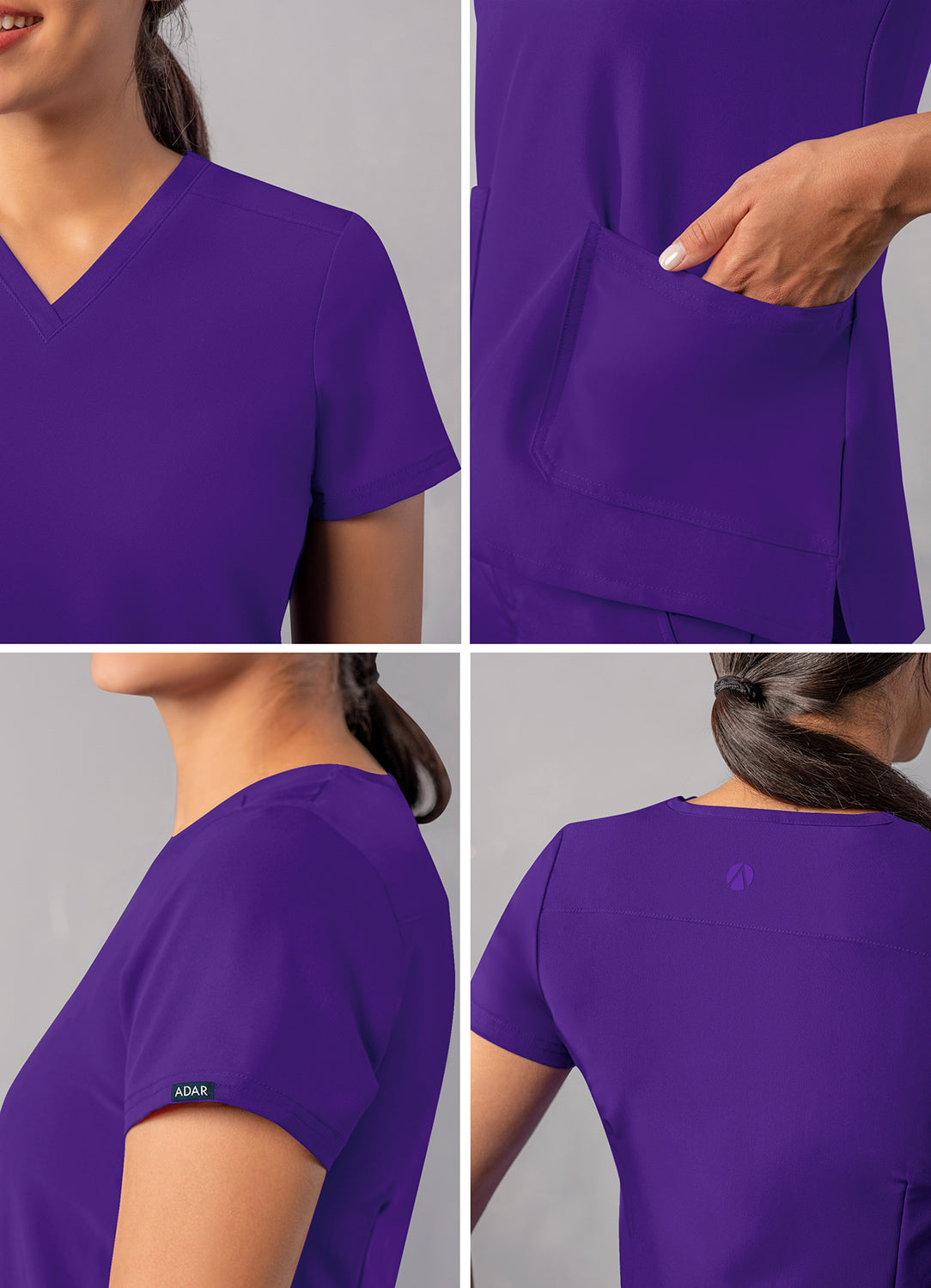 ADAR Addition Women's Modern V-Neck Scrub Top