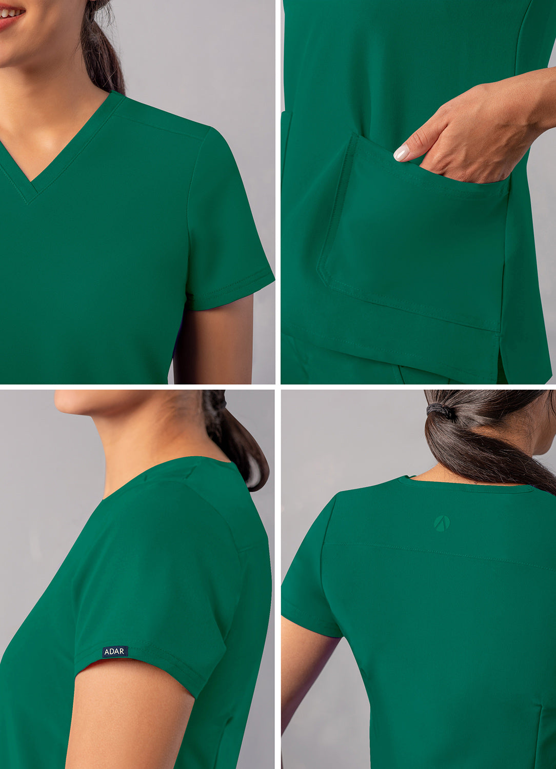 ADAR Addition Women's Modern V-Neck Scrub Top