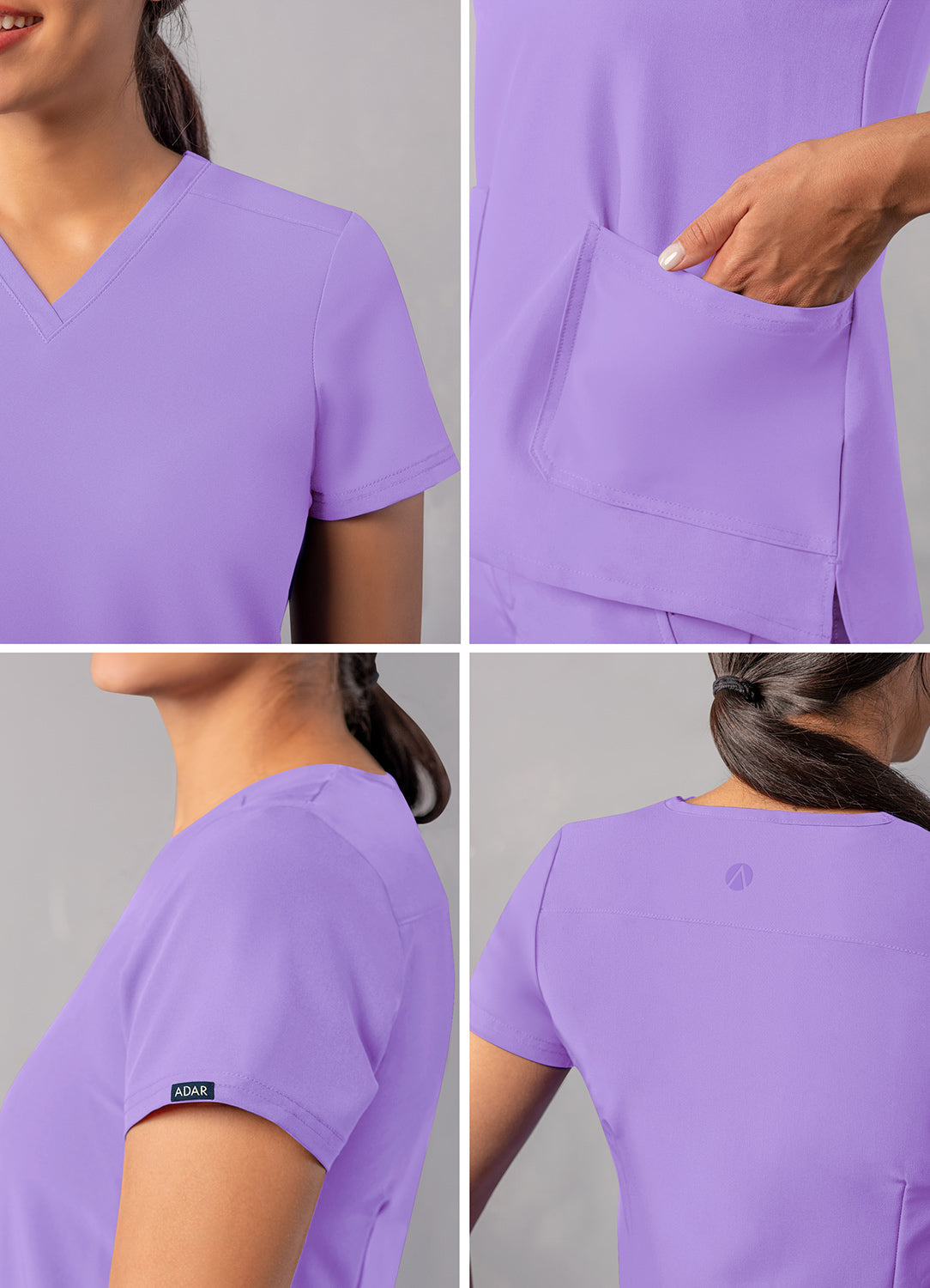 ADAR Addition Women's Modern V-Neck Scrub Top