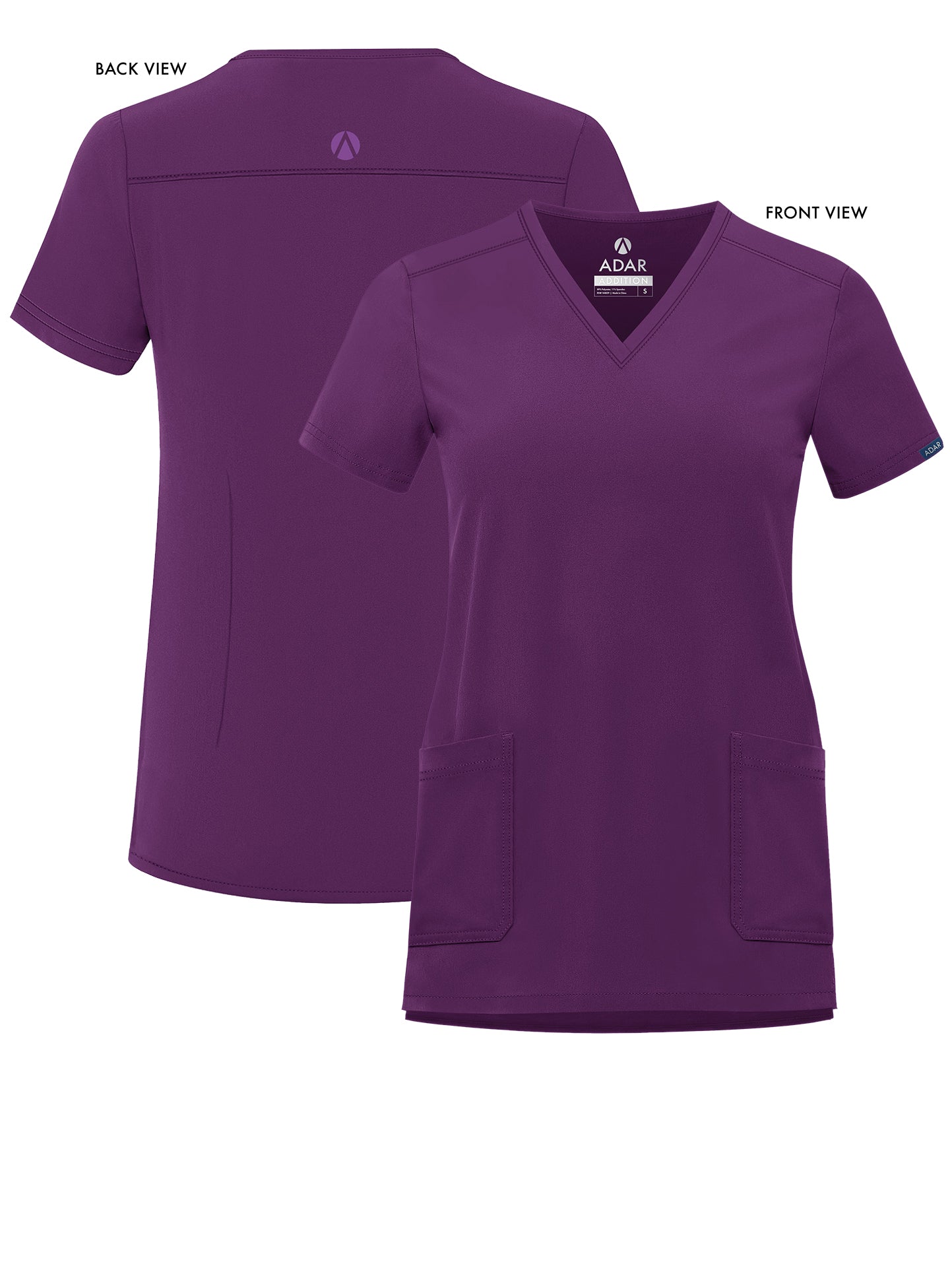 ADAR Addition Women's Modern V-Neck Scrub Top