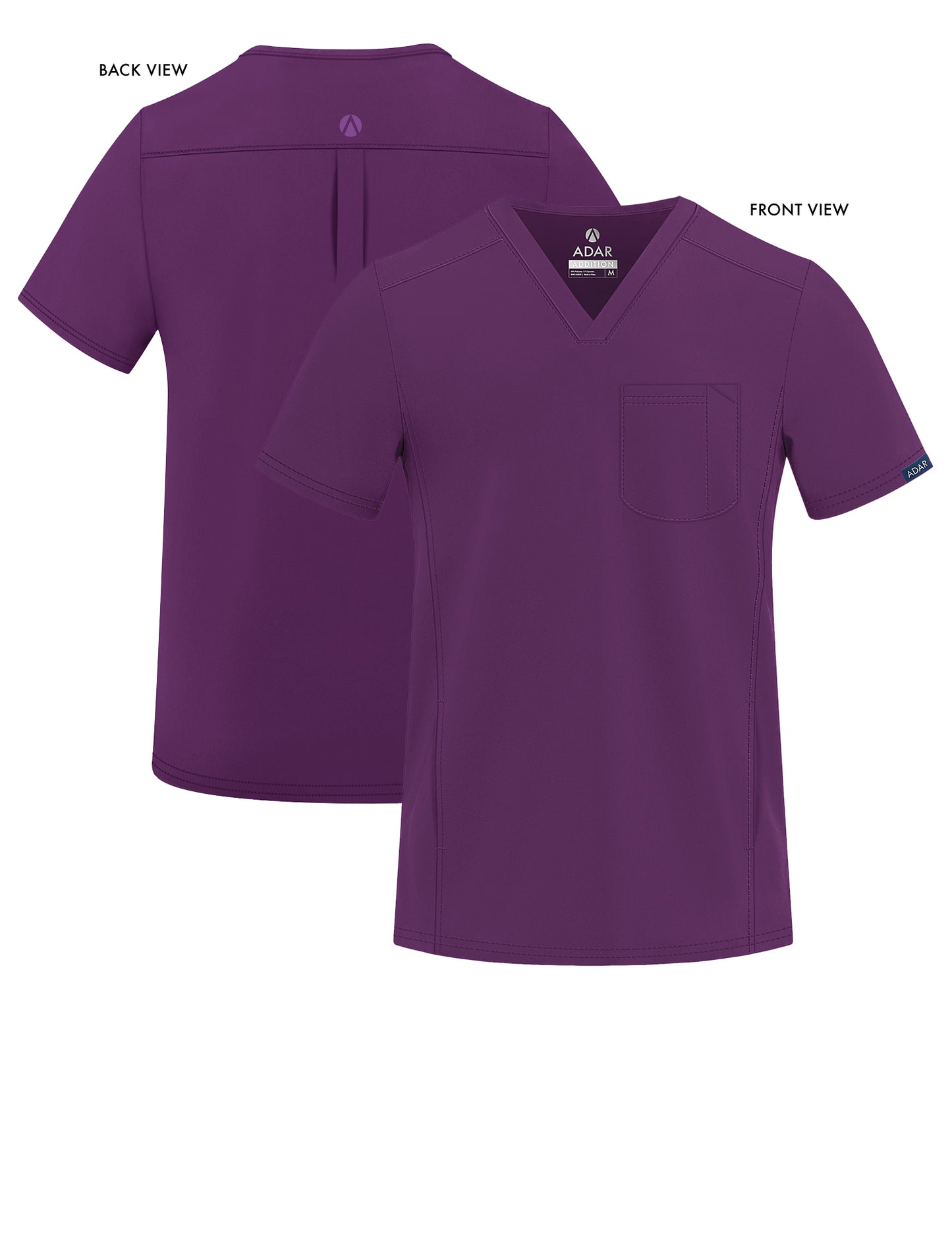 ADAR Addition Men's Modern Multi-pocket V-Neck Scrub Top