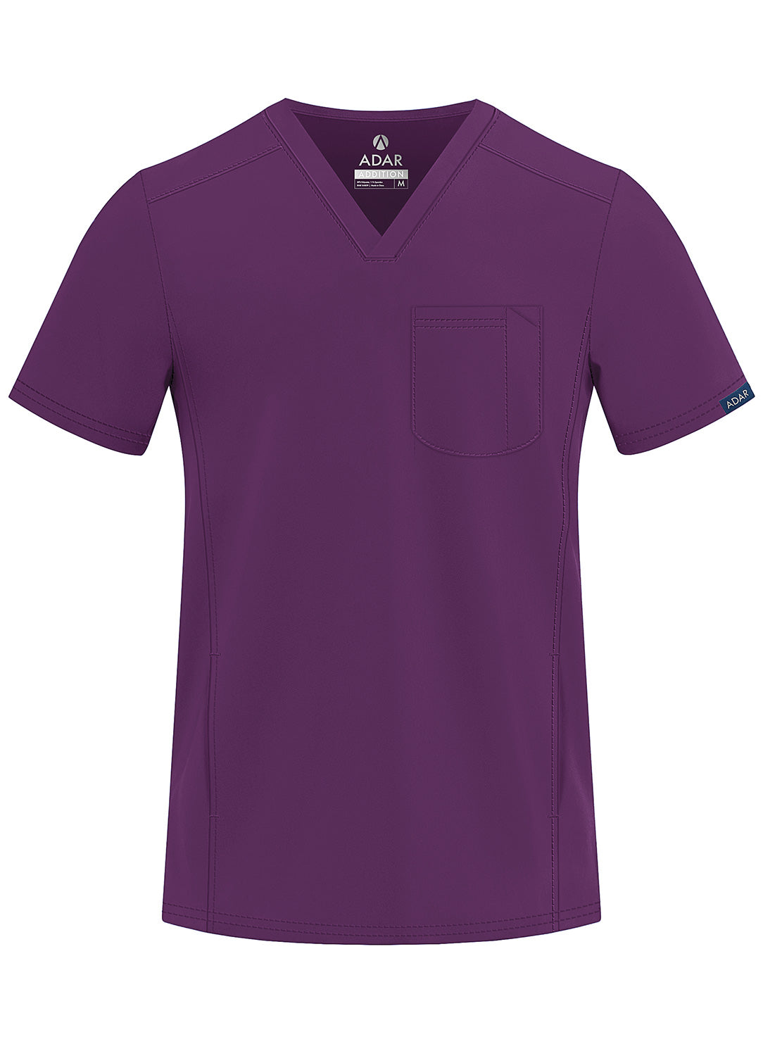 ADAR Addition Men's Modern Multi-pocket V-Neck Scrub Top
