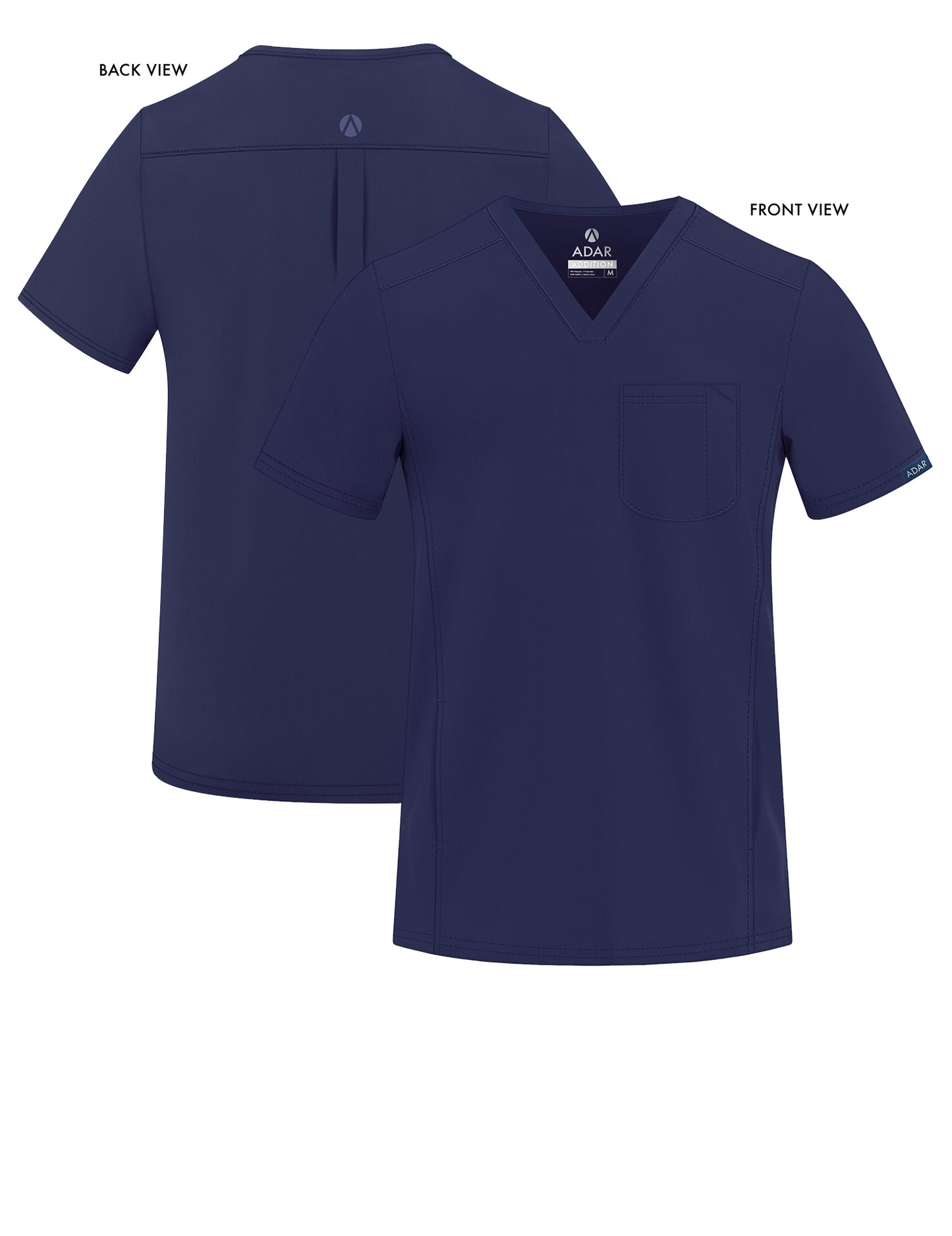 ADAR Addition Men's Modern Multi-pocket V-Neck Scrub Top