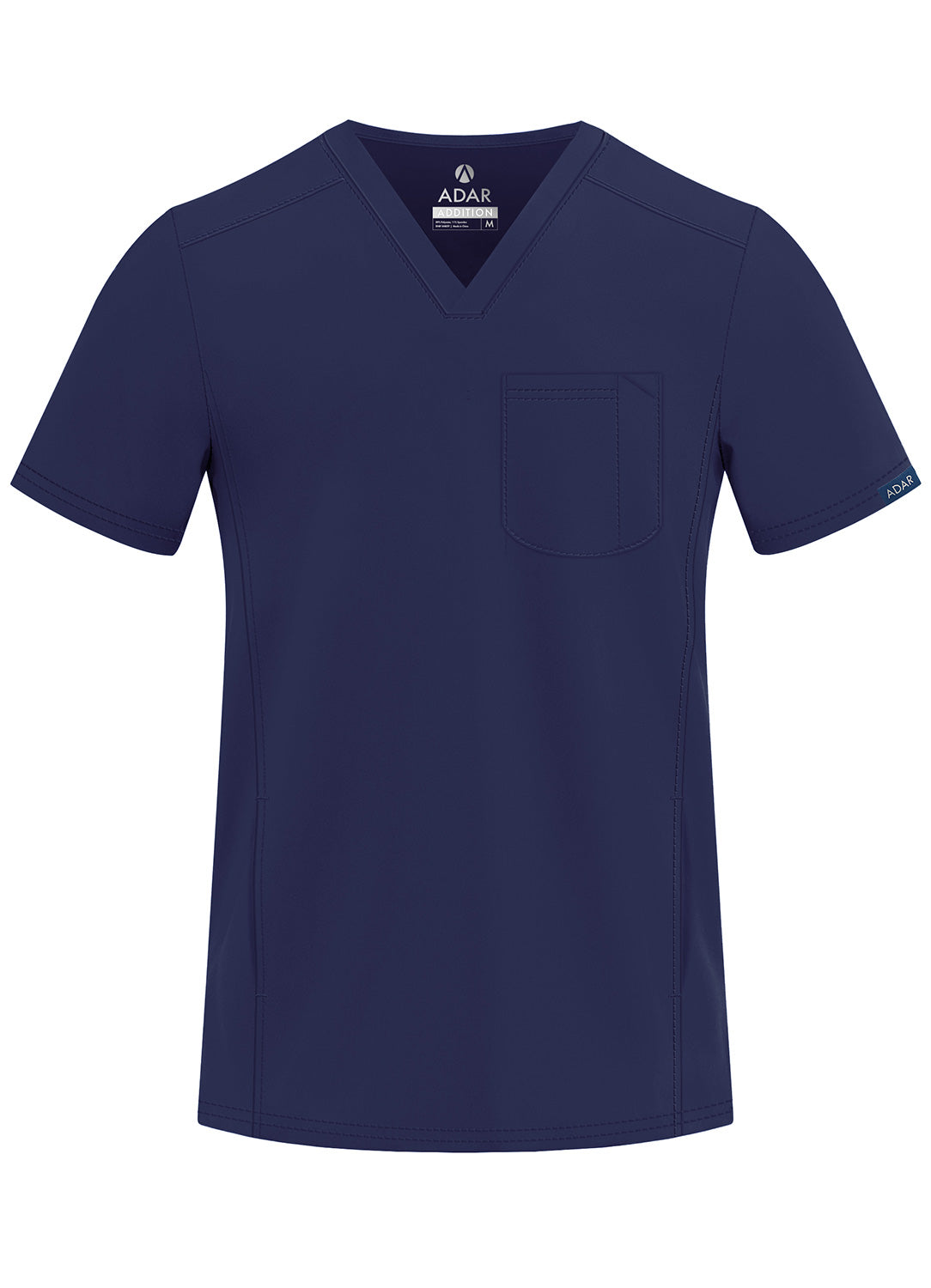 ADAR Addition Men's Modern Multi-pocket V-Neck Scrub Top