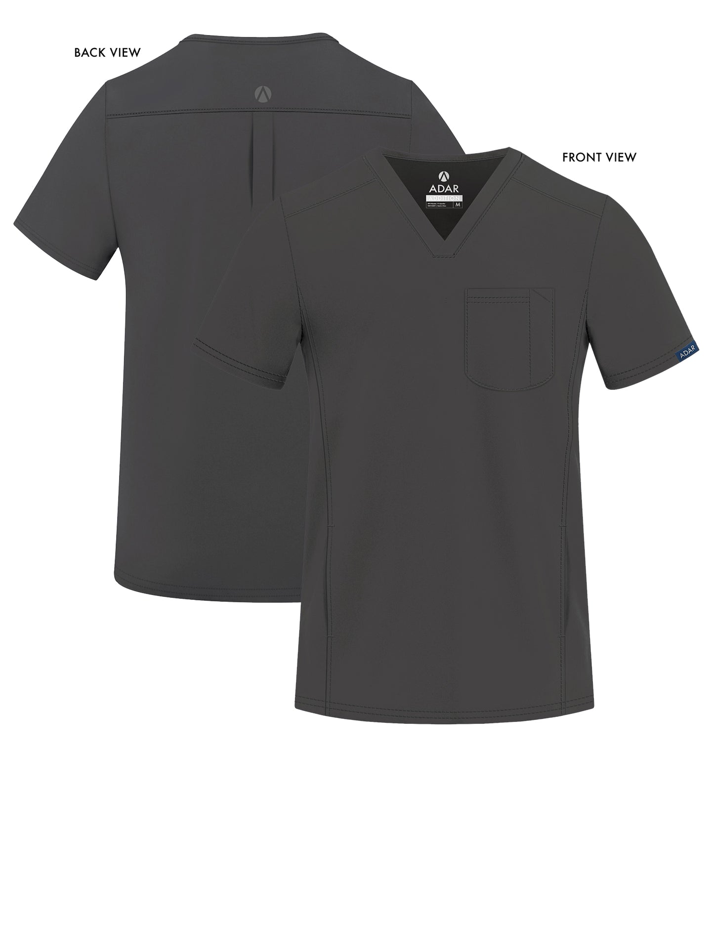 ADAR Addition Men's Modern Multi-pocket V-Neck Scrub Top